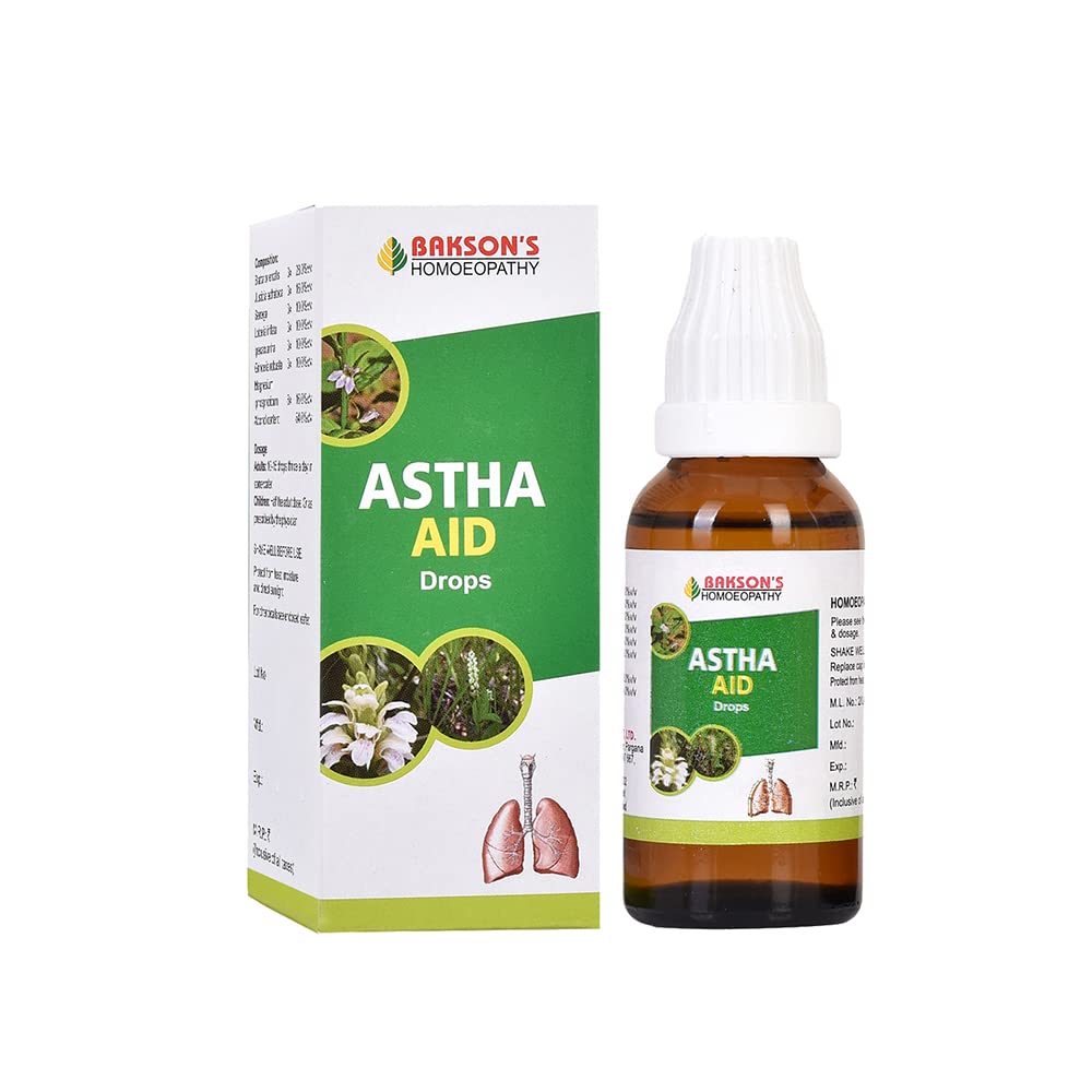 Dr. Bakshi's Astha Aid Drops 30 ml bottle on white background