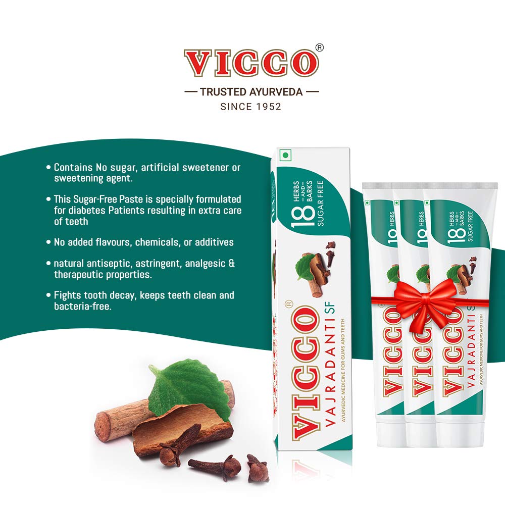 Vicco Vajradanti Ayurvedic Paste with 18 essential Herbs and Barks Sugar Free Flavour 160 gms(Pack of 3) – view 2