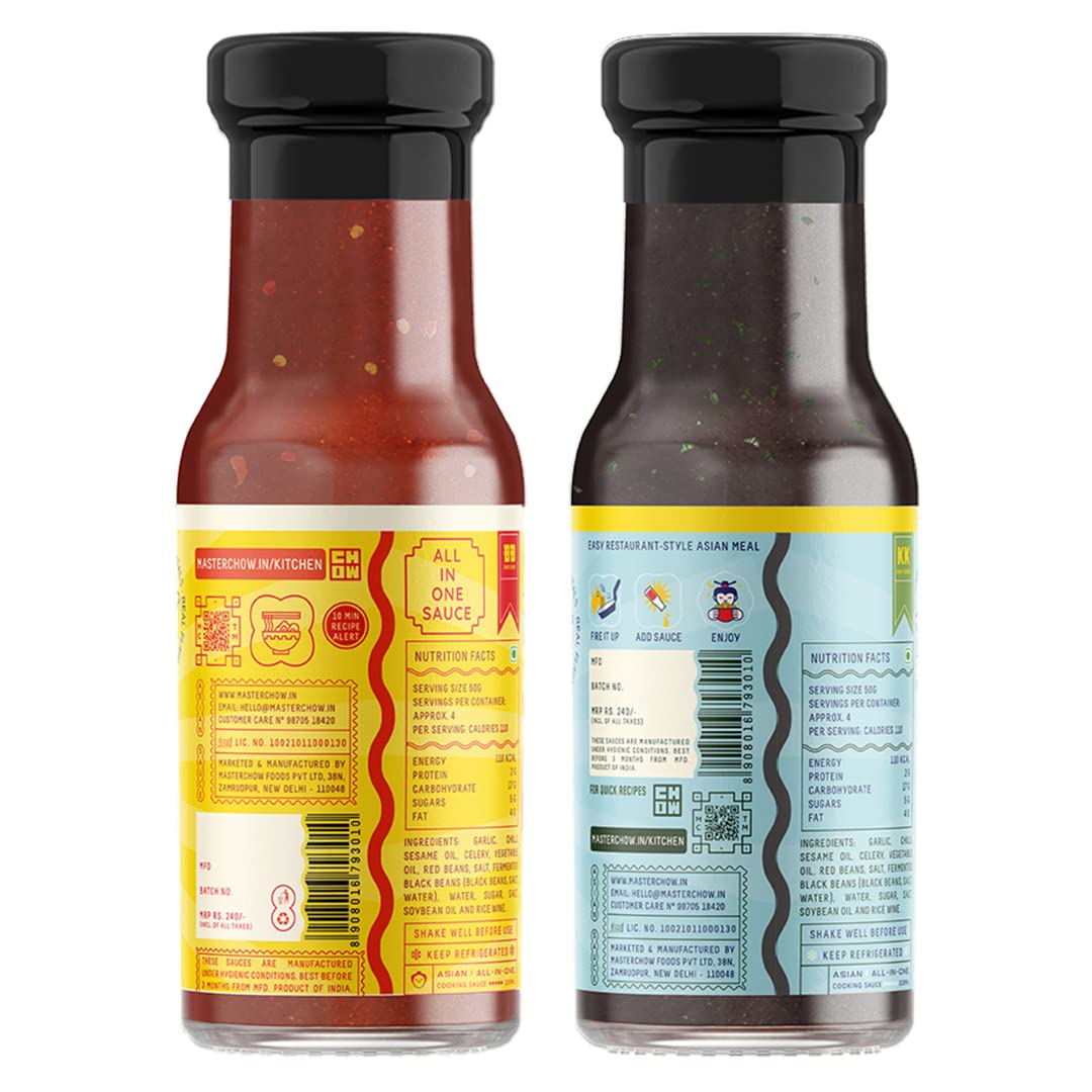 MasterChow Low Calories Cooking Sauce Kit with Bang Bang Chilli Garlic Stir-Fry Sauce & Holy Basil Kinky Korean Cooking Sauce – view 2
