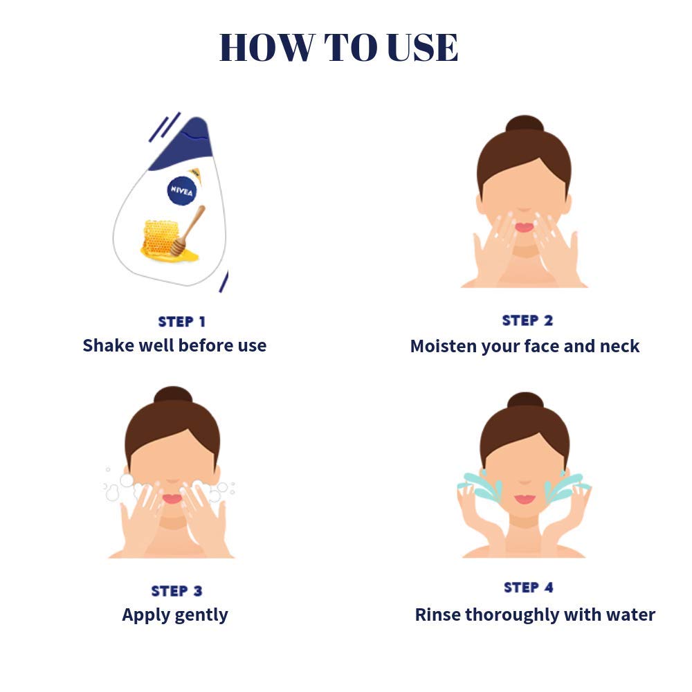 Nivea Face Wash, Milk Delights Moisturizing Honey, Dry Skin, 100ml & Shower Gel, Water Lily & Oil Body Wash, Women, 250ml – view 4