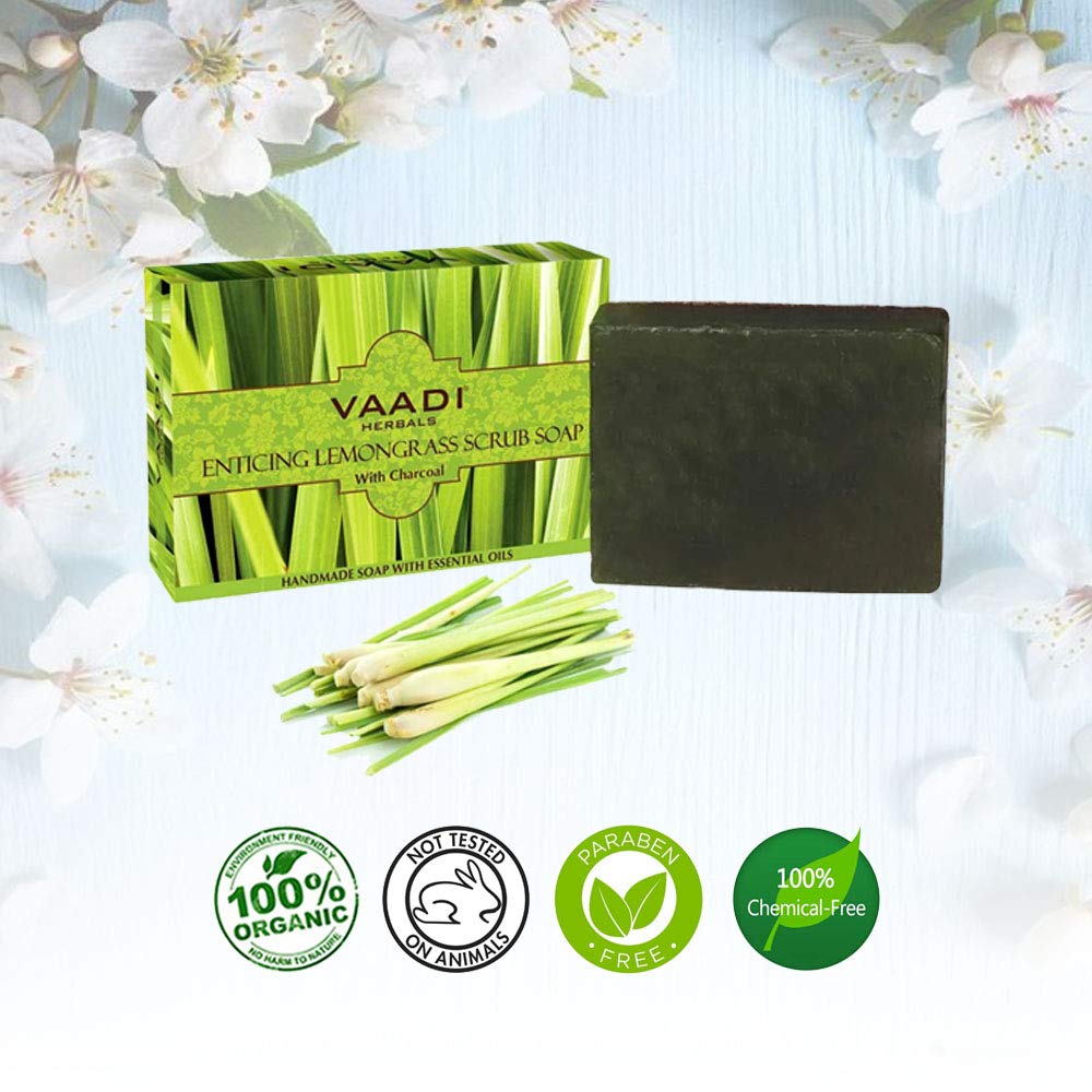 Vaadi Herbals Value Enticing Lemongrass Scrub Soap, 3 x 75g – view 5