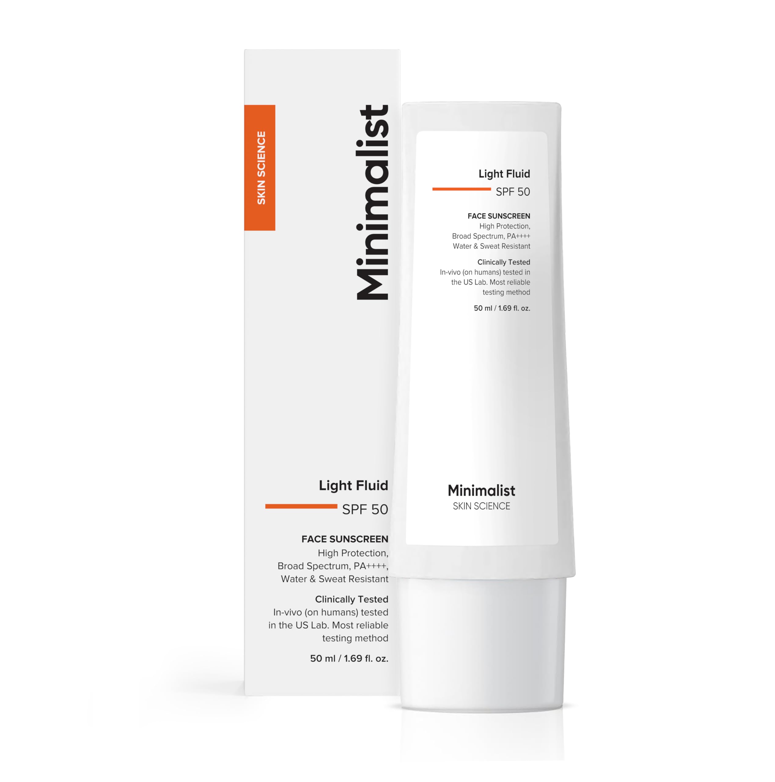 Minimalist SPF 50 PA++++ fluid sunscreen for oily skin