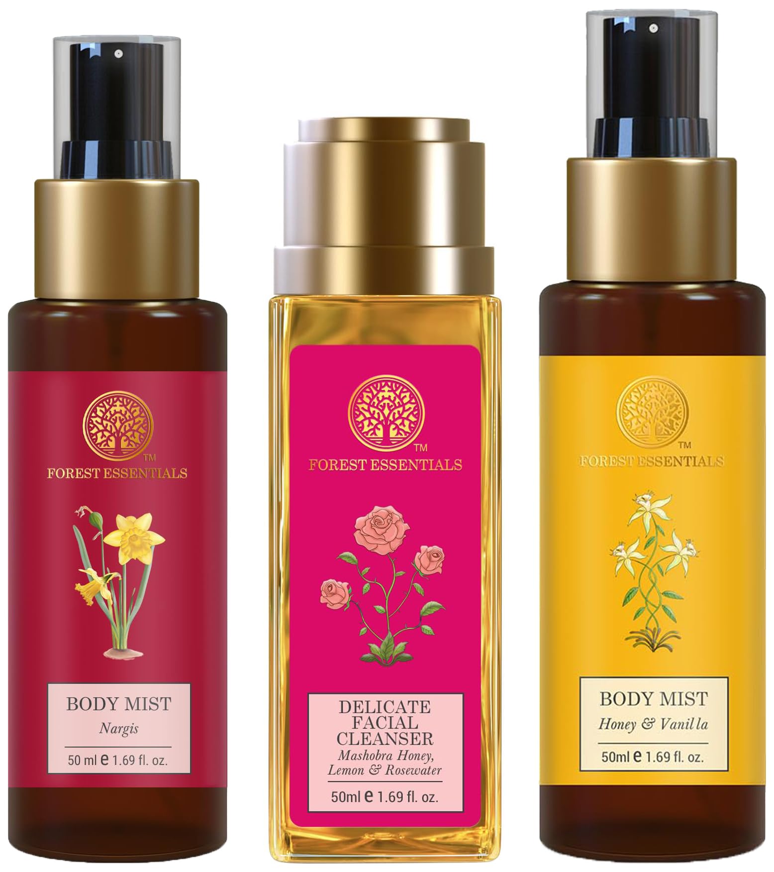Forest Essentials Nargis hydrating floral body spray in 50 ml bottle