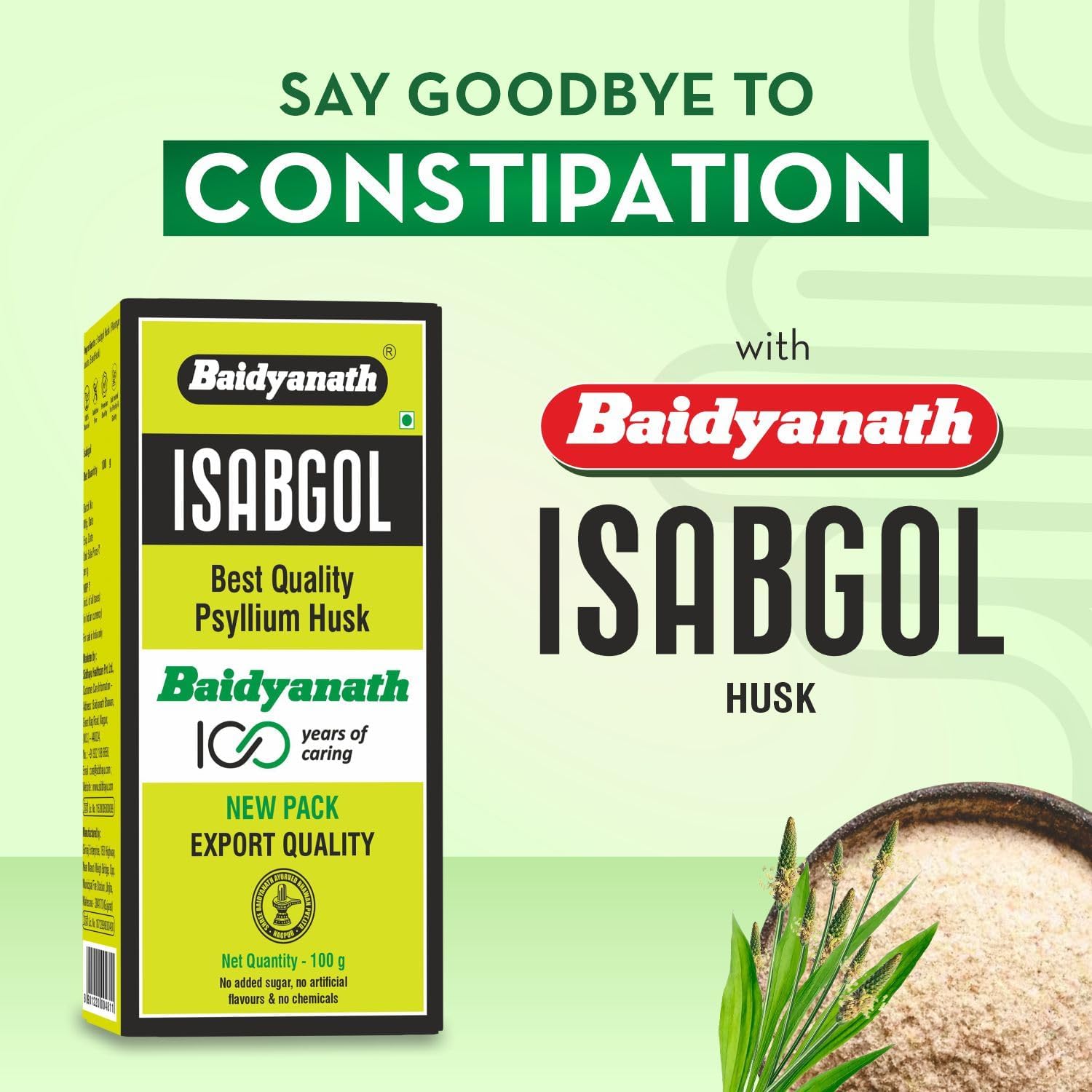Baidyanath Asli Ayurved Isabgol - Psyllium Husk Powder 100gm – view 2