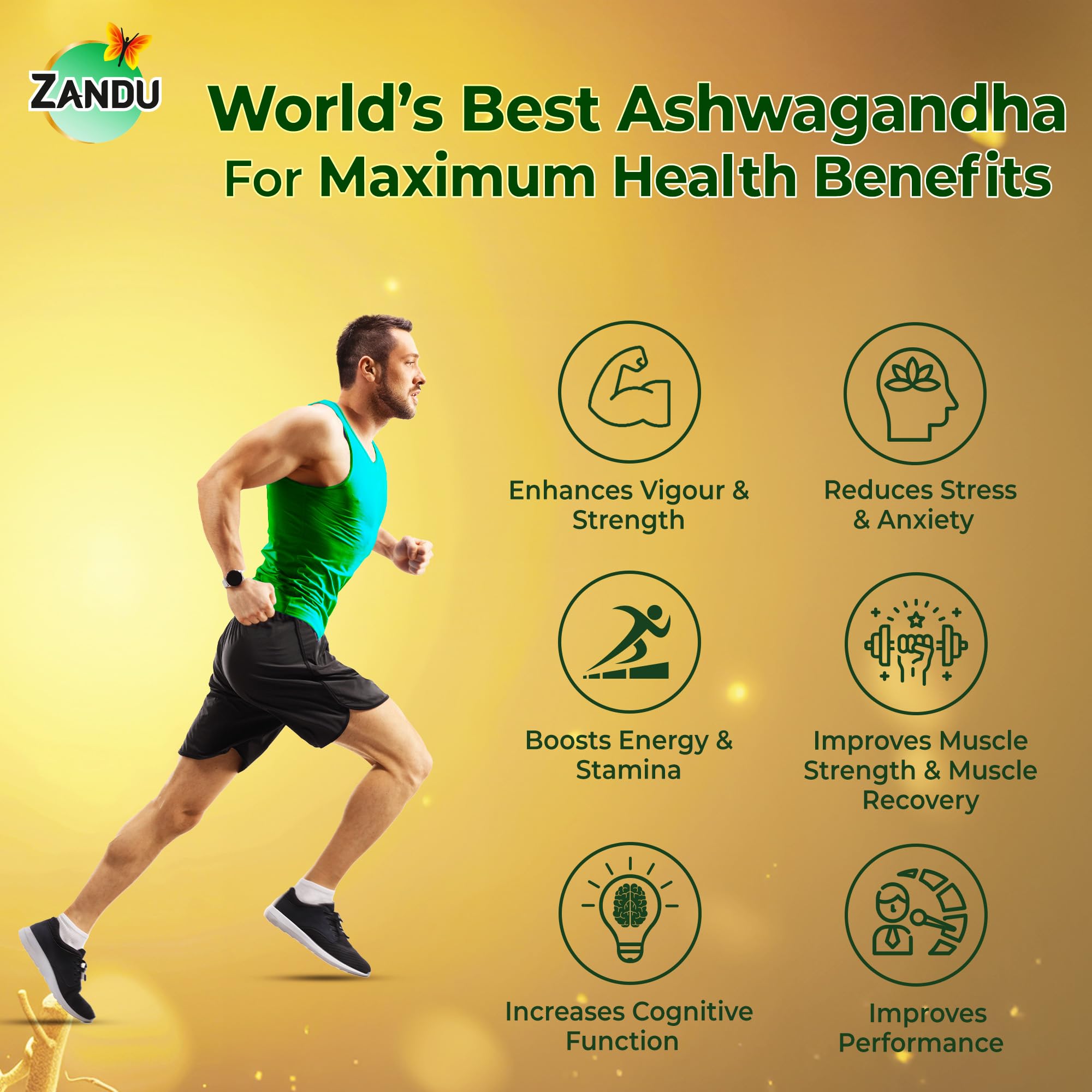 Zandu Ashwagandha KSM-66 (600 mg high dose formula) Tablets – view 5