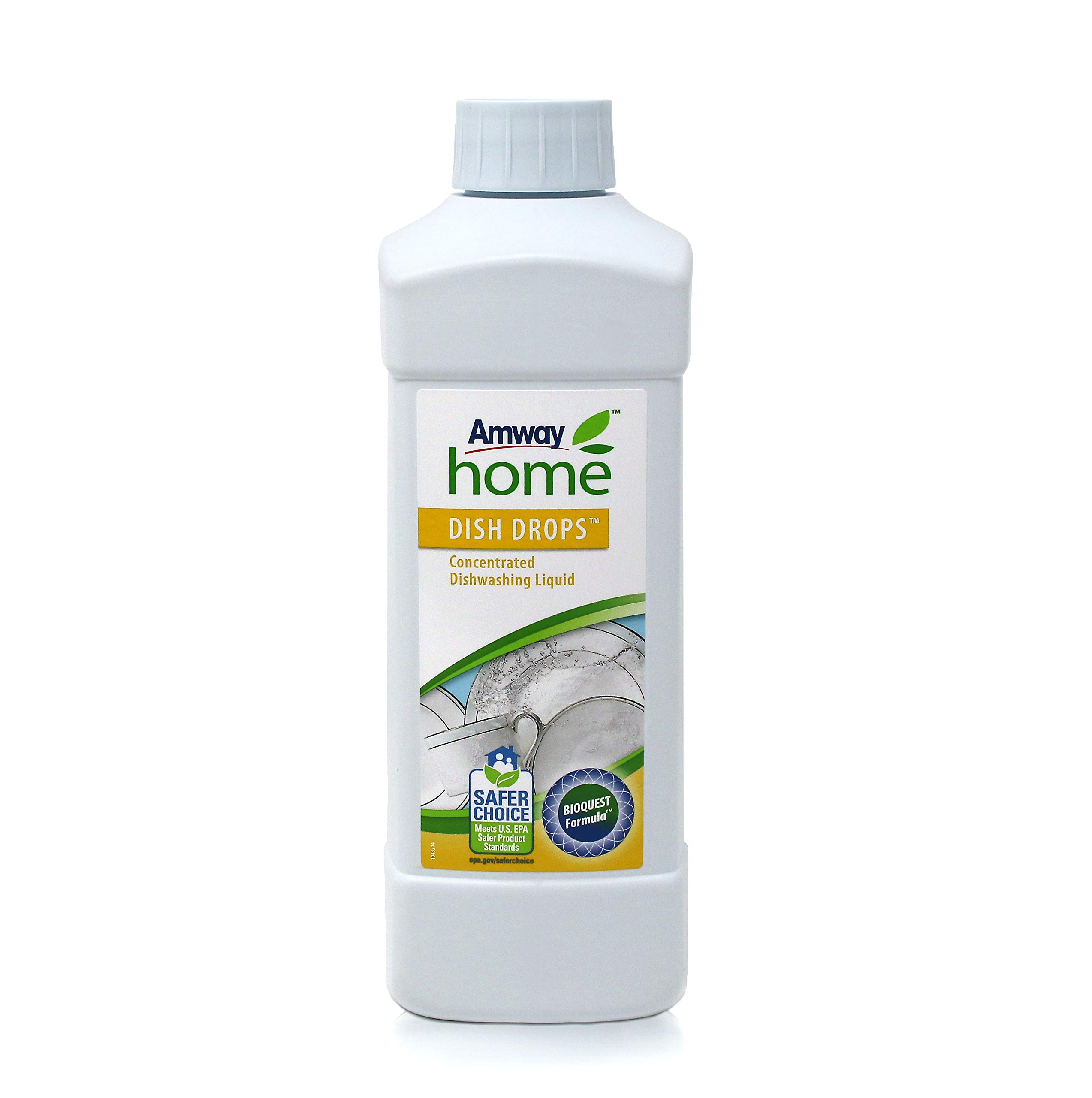 Front view of Amway Dish Drops 1 litre liquid bottle