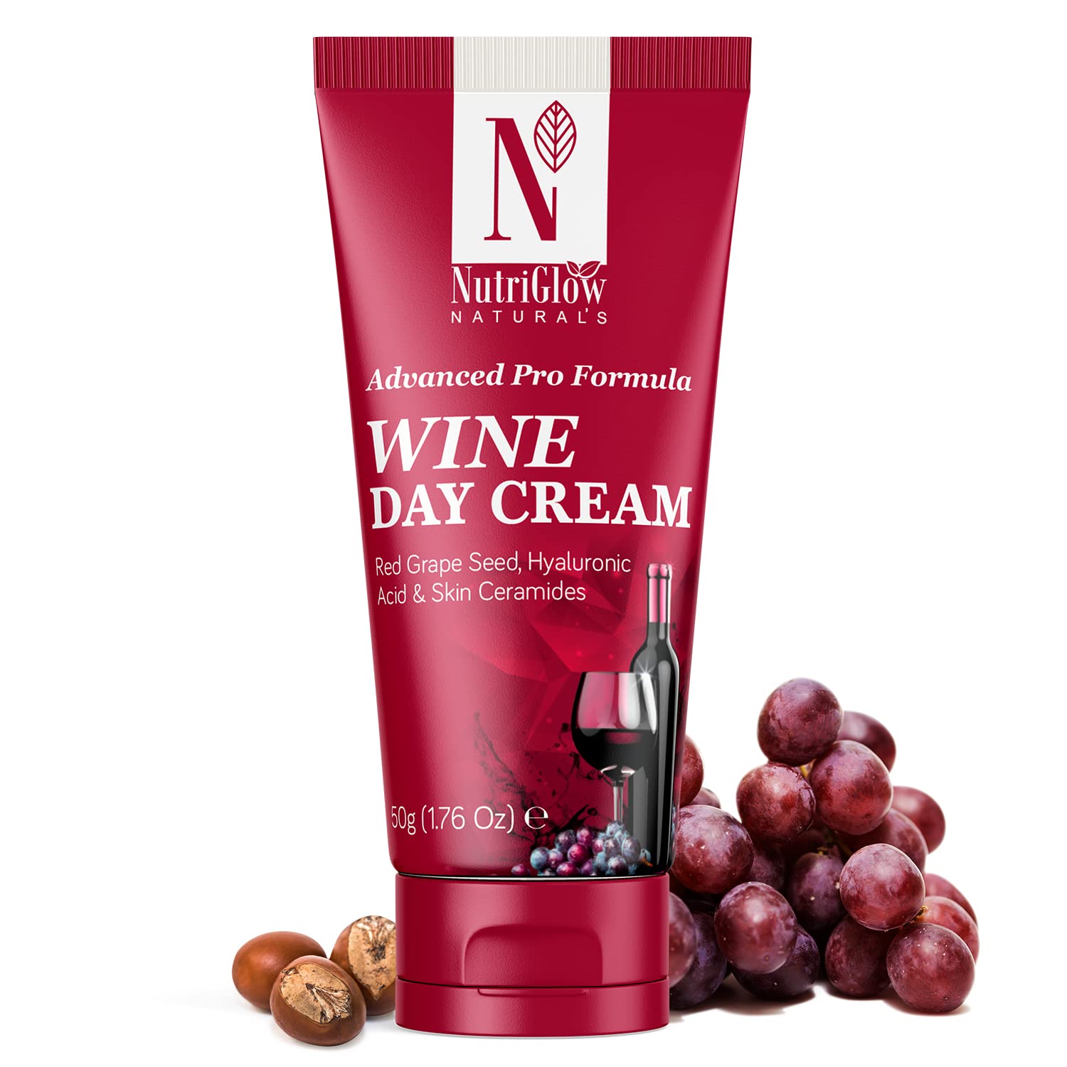 NutriGlow Natural's wine day cream pack and jar 50 g