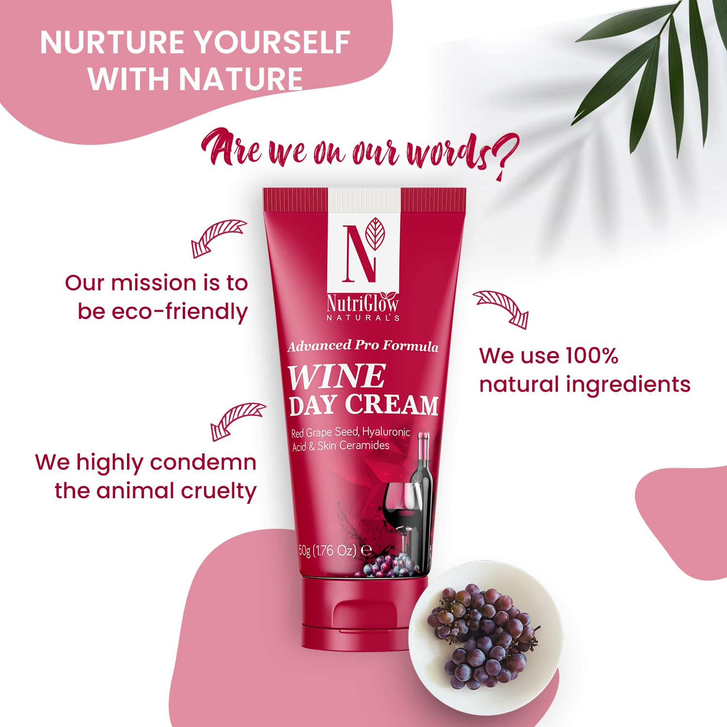 NutriGlow NATURAL'S Advanced Pro Formula Wine Day Cream for Brighter, Glowing Skin (50 g) – view 6