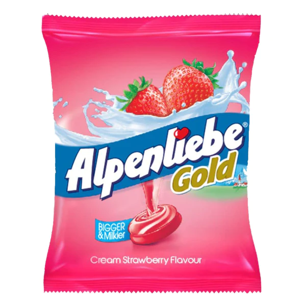 Alpenliebe strawberry taffy candy bag with swirl candies