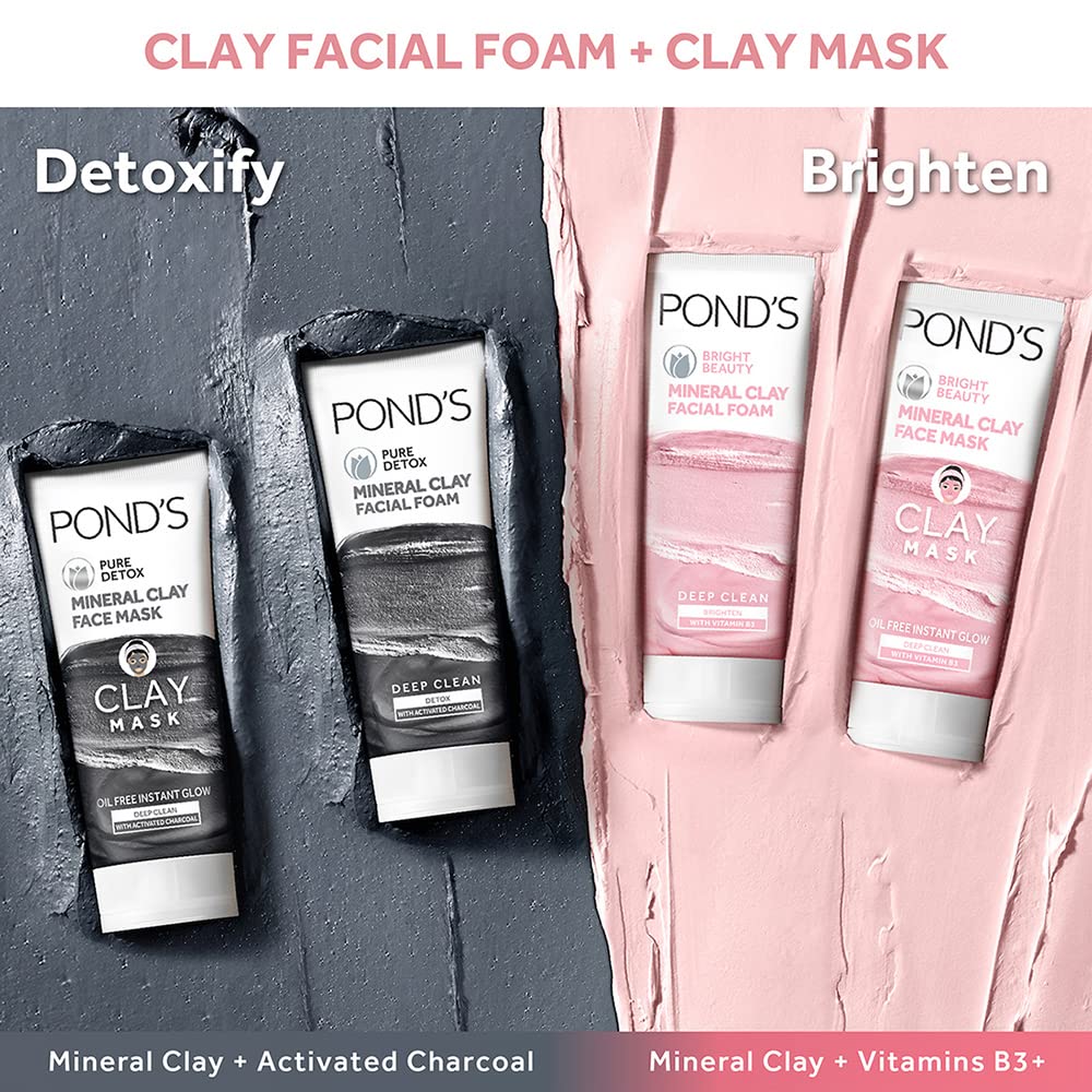POND'S Bright Beauty Mineral Clay Vitamin B3, 4X Oil Absorbing, Brightening, Clay Mask For Oil Free Instant Glow, Face Mask 90 g – view 7