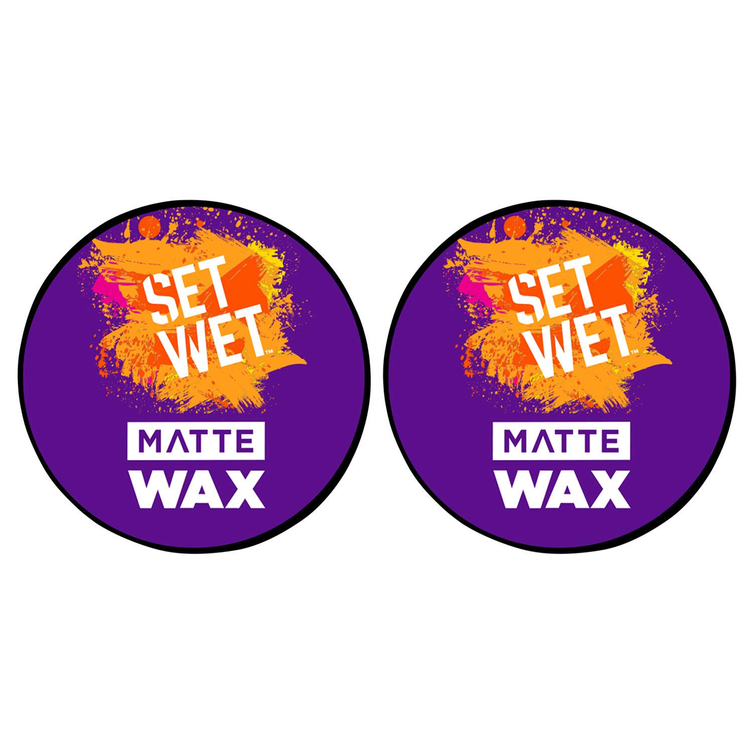 Two jars of Set Wet matte hair wax for men