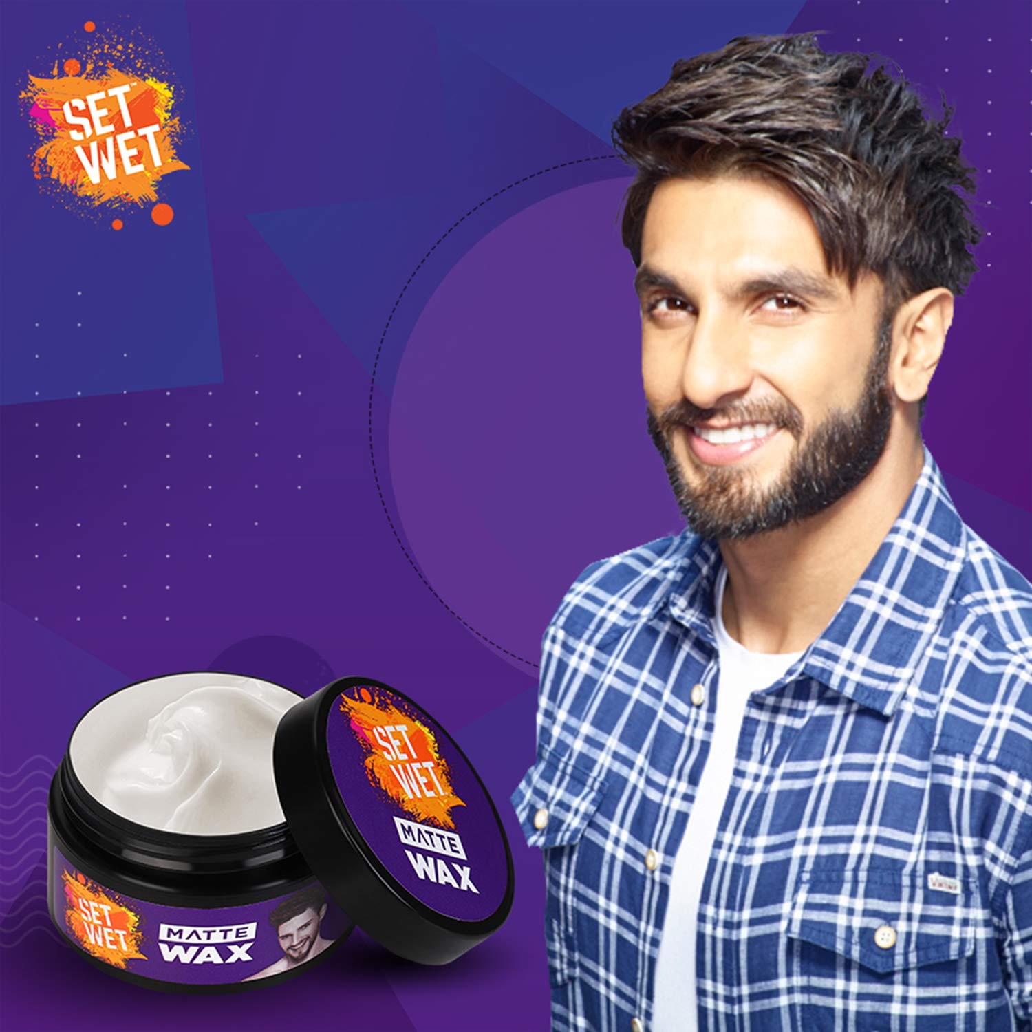 Set Wet Matte Hair Wax For Men, Strong Hold, Jar, 60 g (Pack of 2) – view 4