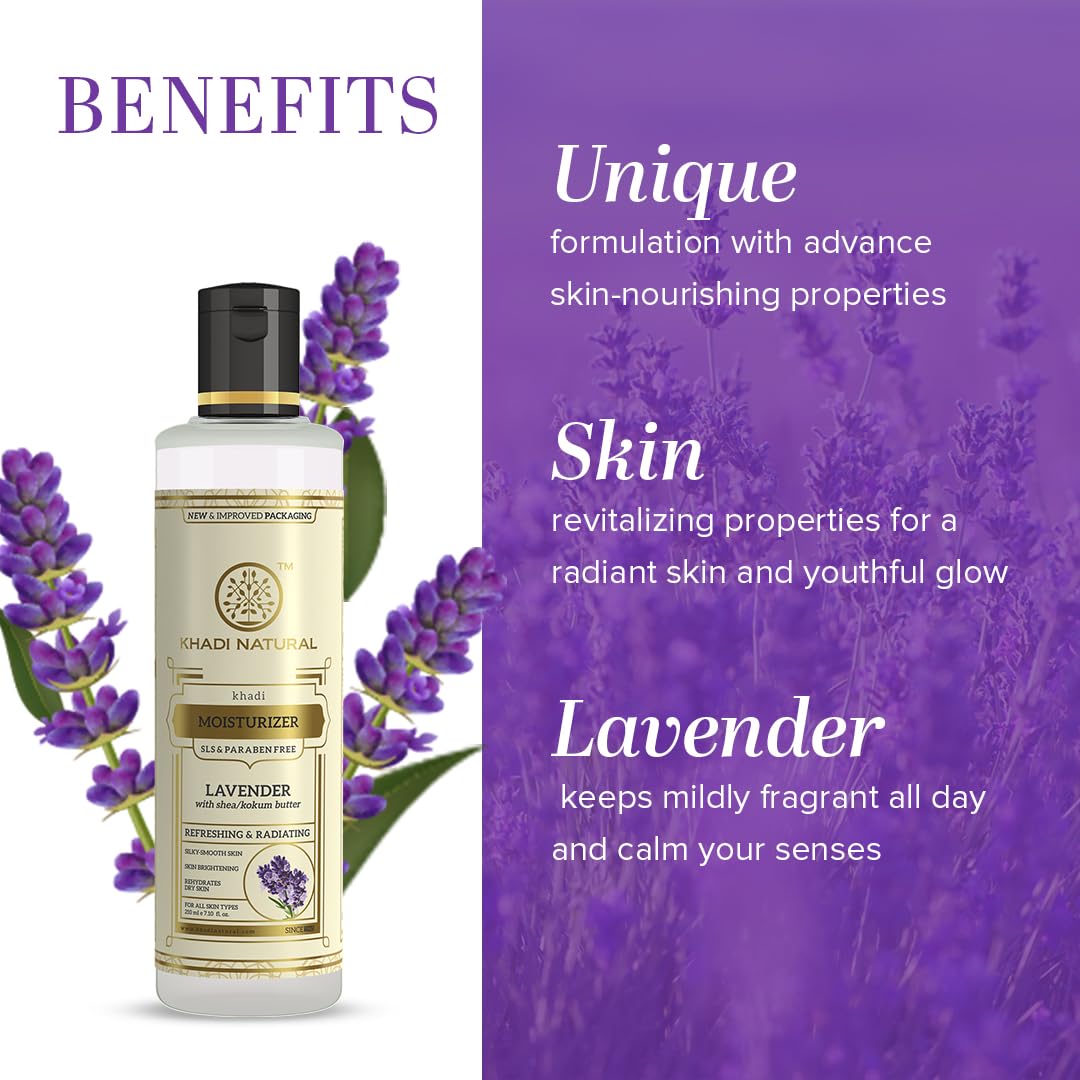 KHADI NATURAL Lavender Herbal Moisturizer With Shea/Kokum Butter, SLS and Paraben Free, 210 ml – view 2