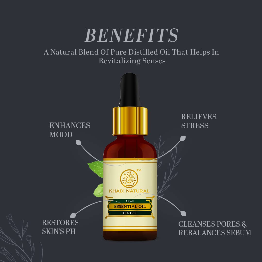KHADI NATURAL Teatree Pure Essential Oil Latest International Packaging (15ml) – view 3