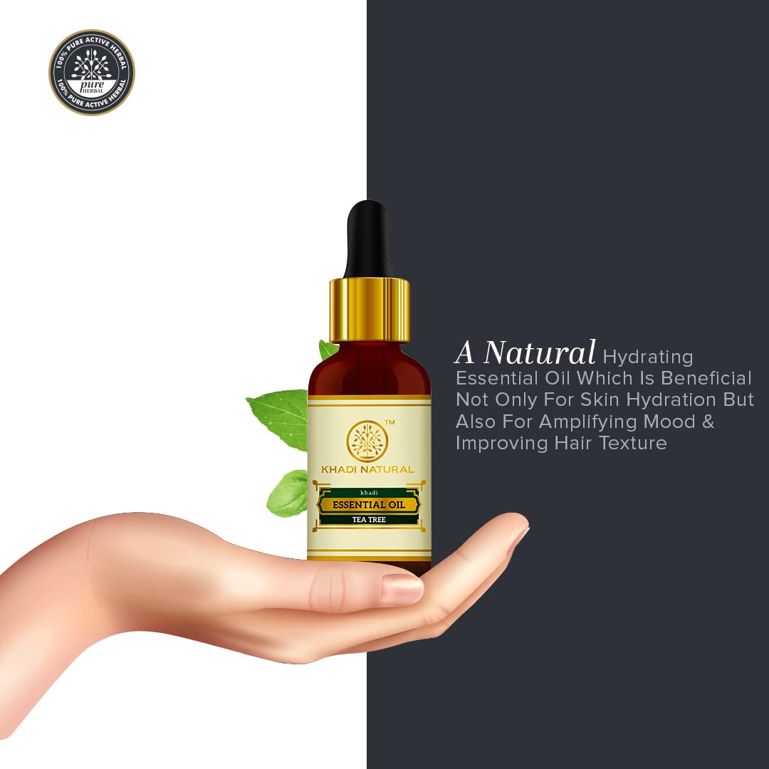 KHADI NATURAL Teatree Pure Essential Oil Latest International Packaging (15ml) – view 4