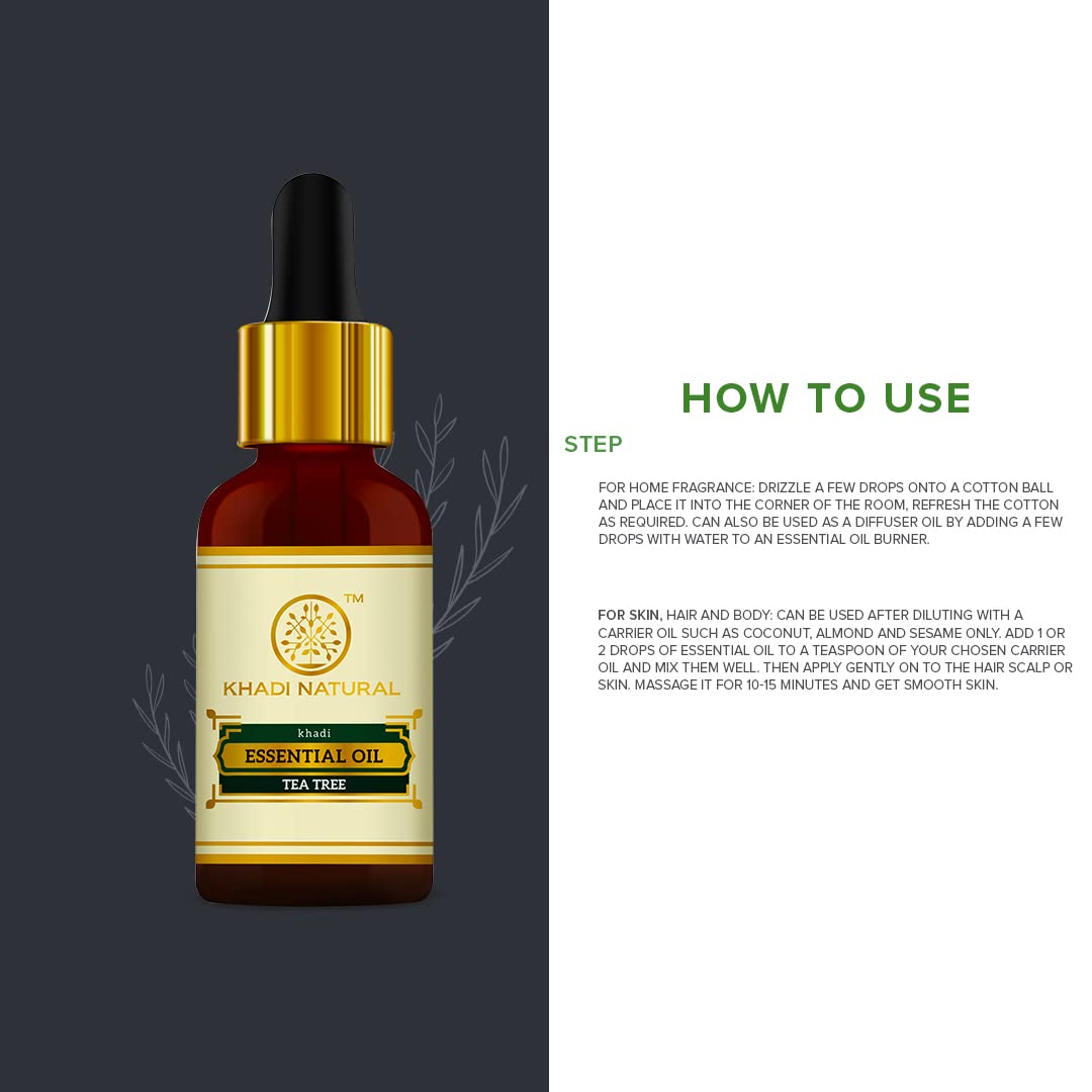 KHADI NATURAL Teatree Pure Essential Oil Latest International Packaging (15ml) – view 6