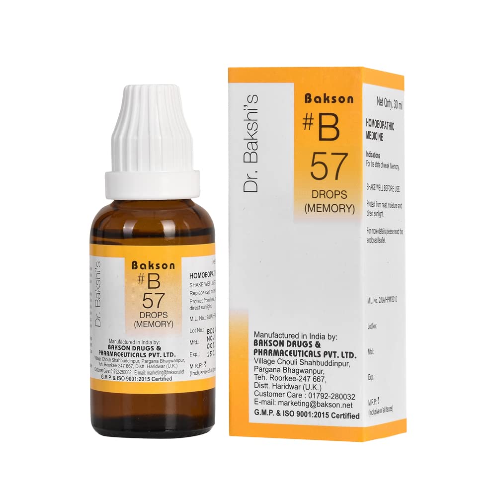 Bakson's B 57 Memory Drops bottle and pack, 30 ml