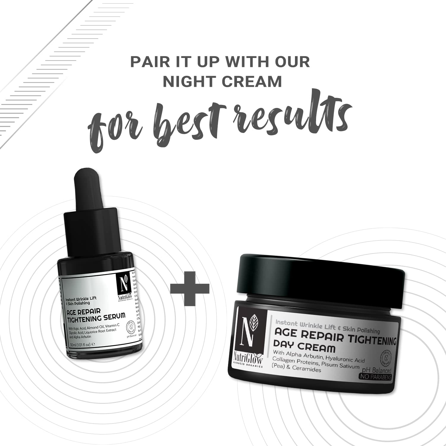 Nutriglow Advanced Organics Age Repair Tightening Day Cream for Instant Wrinkle lift, Soft Skin with Vitamin C - All Skin Types - 50g – view 7