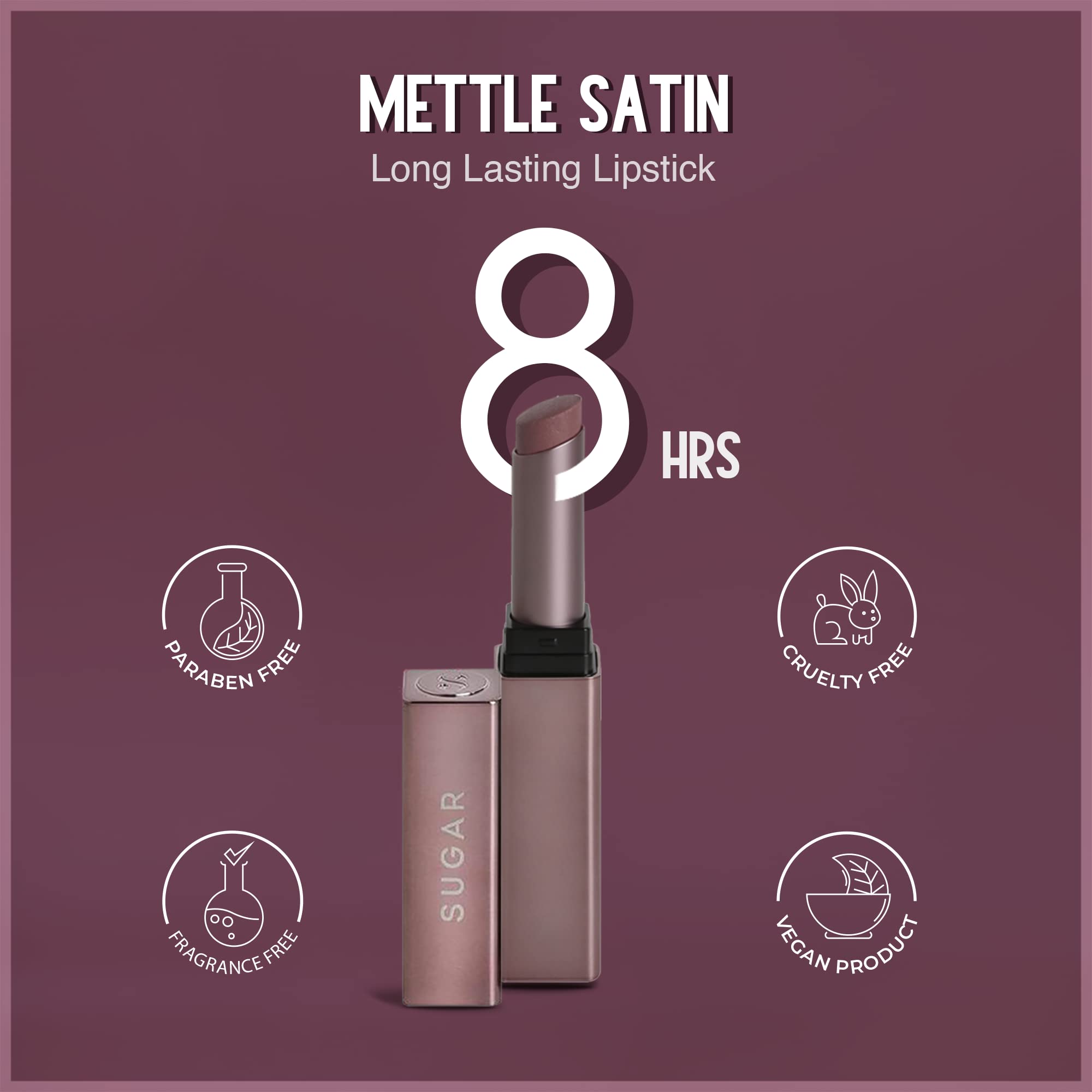 SUGAR Cosmetics Mettle Satin Lipstick – view 2