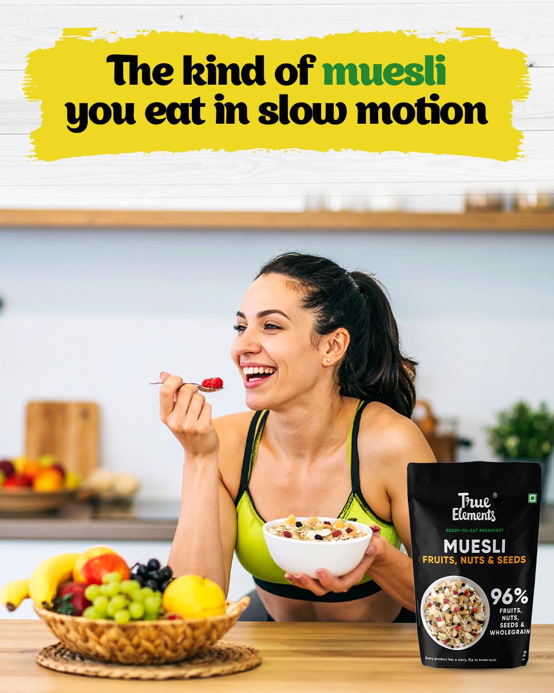 True Elements Muesli Fruit and Nuts 1kg - With Real Fruits & Almonds – view 7