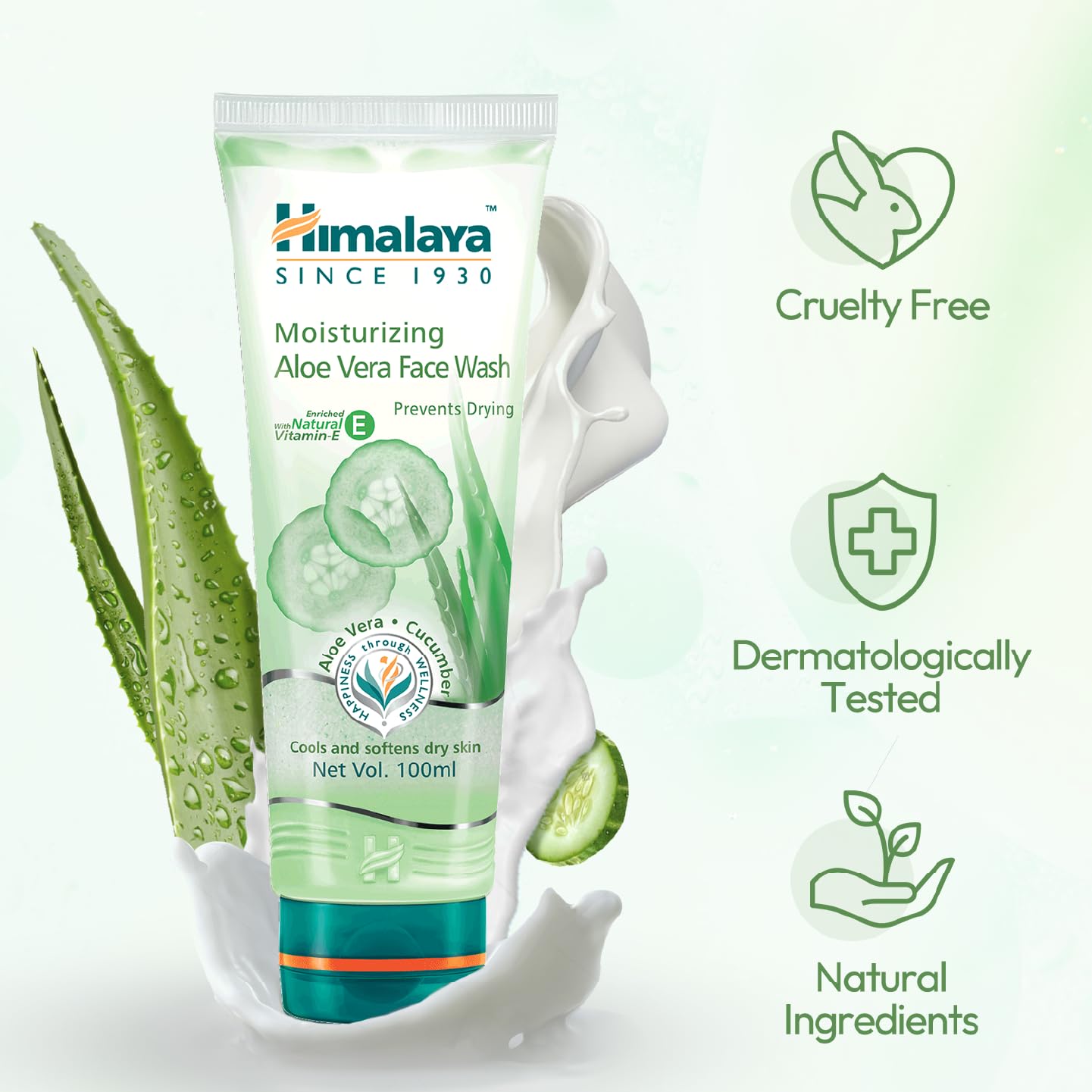 Himalaya Herbals Moisturizing Aloe Vera Face Wash Cream, 50ml – view 5