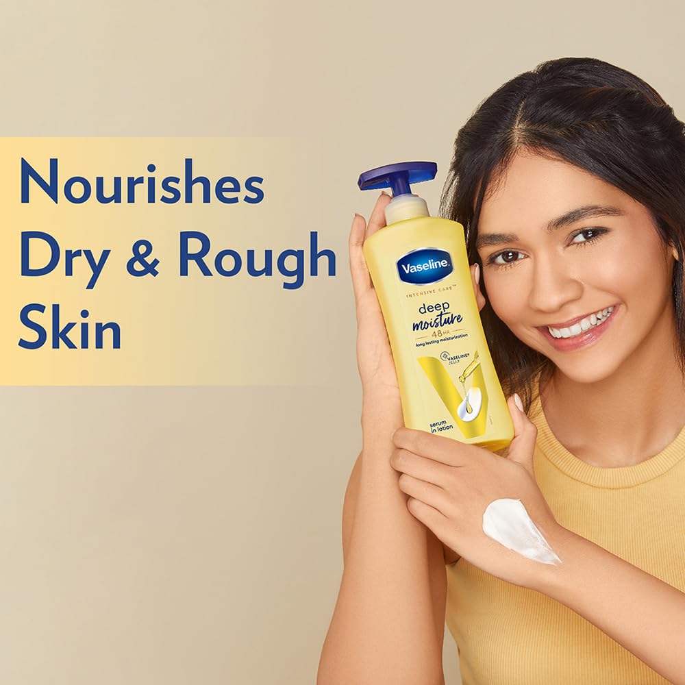 Vaseline Intensive Care, Deep Moisture Nourishing Body Lotion, 600ml, for Radiant, Glowing Skin, with Glycerin, Non-Sticky, Fast Absorbing, Daily Moisturizer for Dry, Rough Skin, For Men & Women – view 5