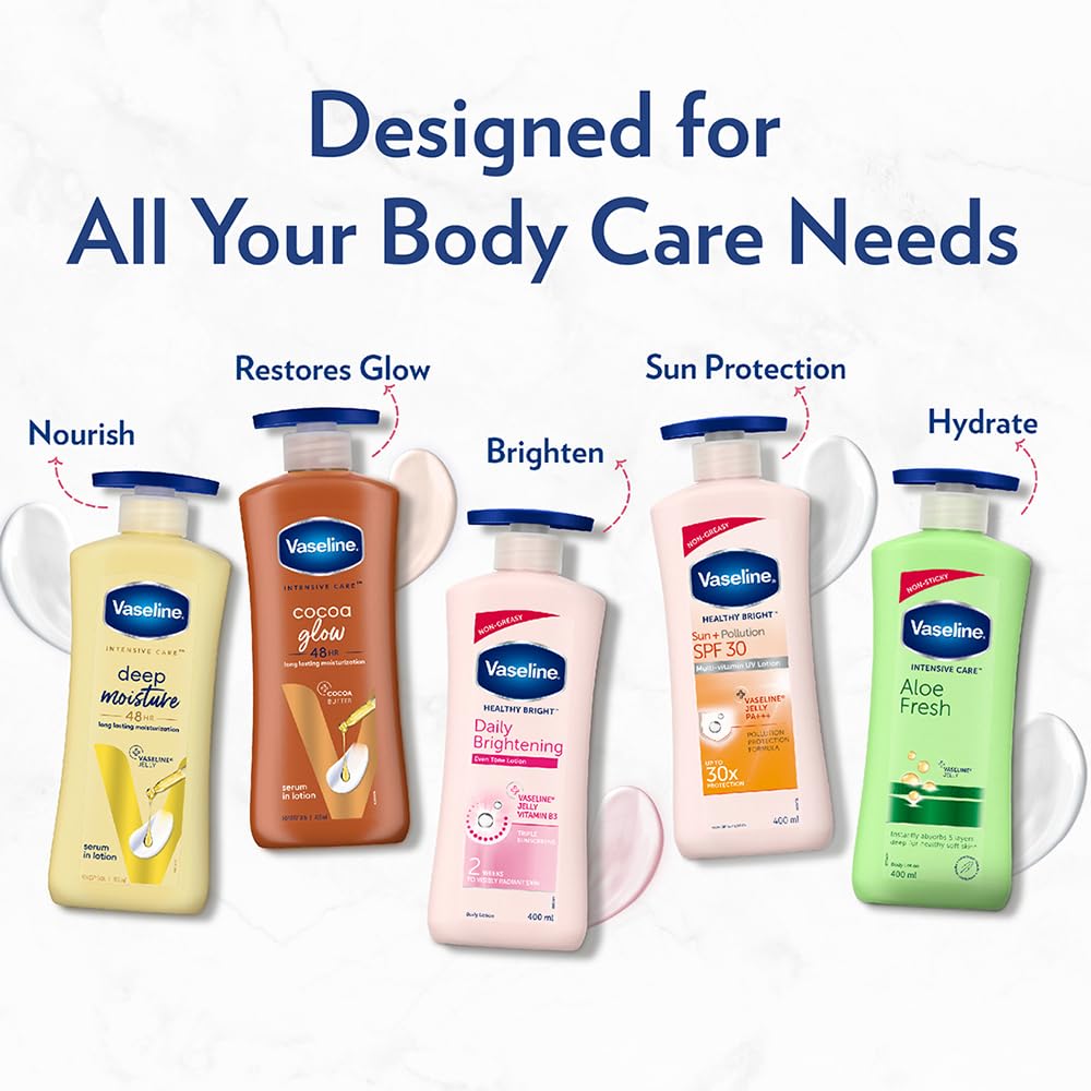 Vaseline Intensive Care, Deep Moisture Nourishing Body Lotion, 600ml, for Radiant, Glowing Skin, with Glycerin, Non-Sticky, Fast Absorbing, Daily Moisturizer for Dry, Rough Skin, For Men & Women – view 7