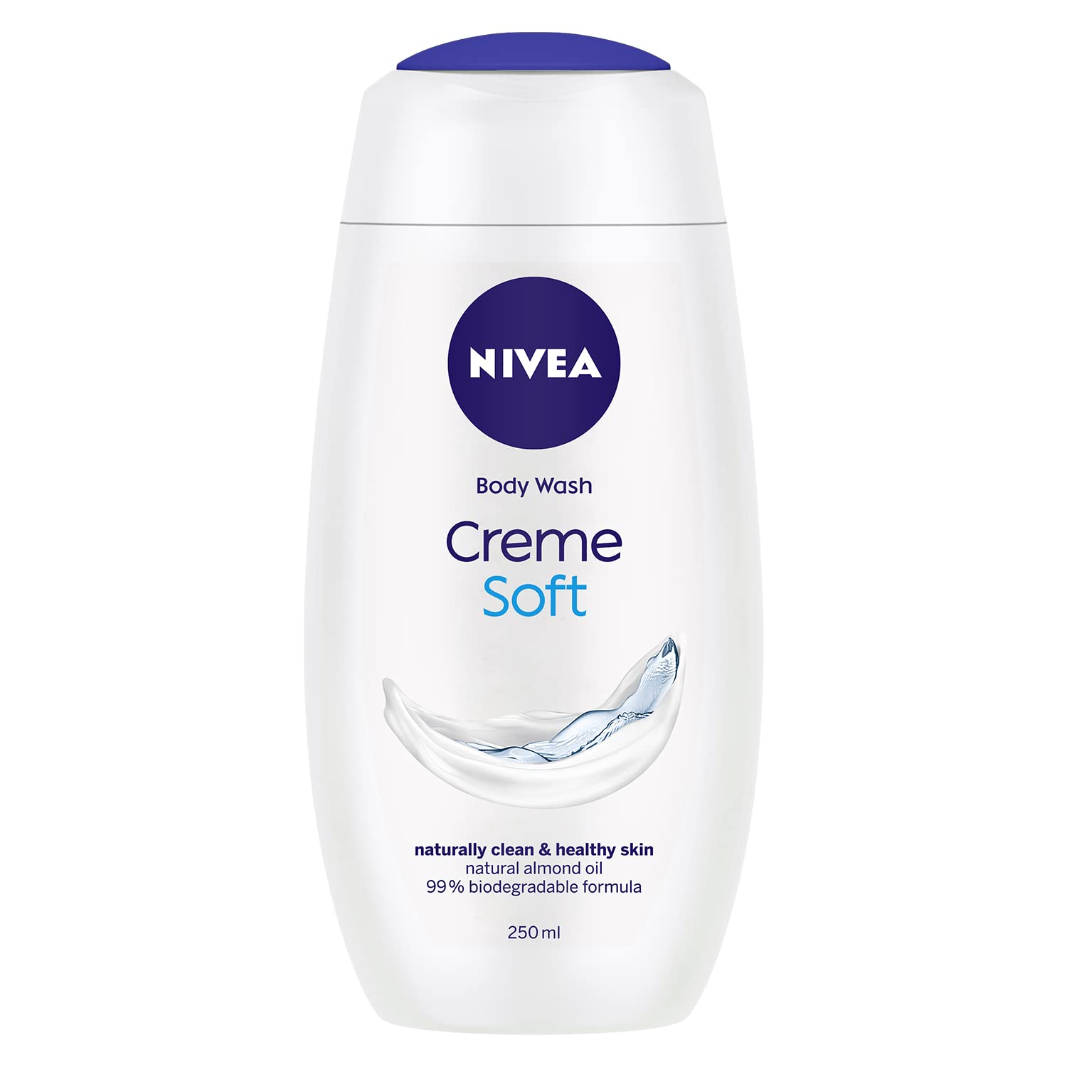 Nivea Crème Soft moisturizing shower gel bottle with almond oil
