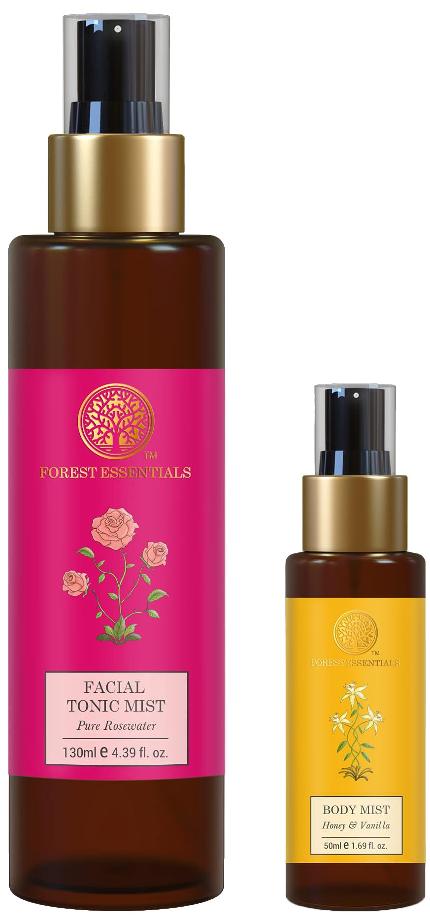 Travel size honey vanilla mist with pure rosewater facial tonic