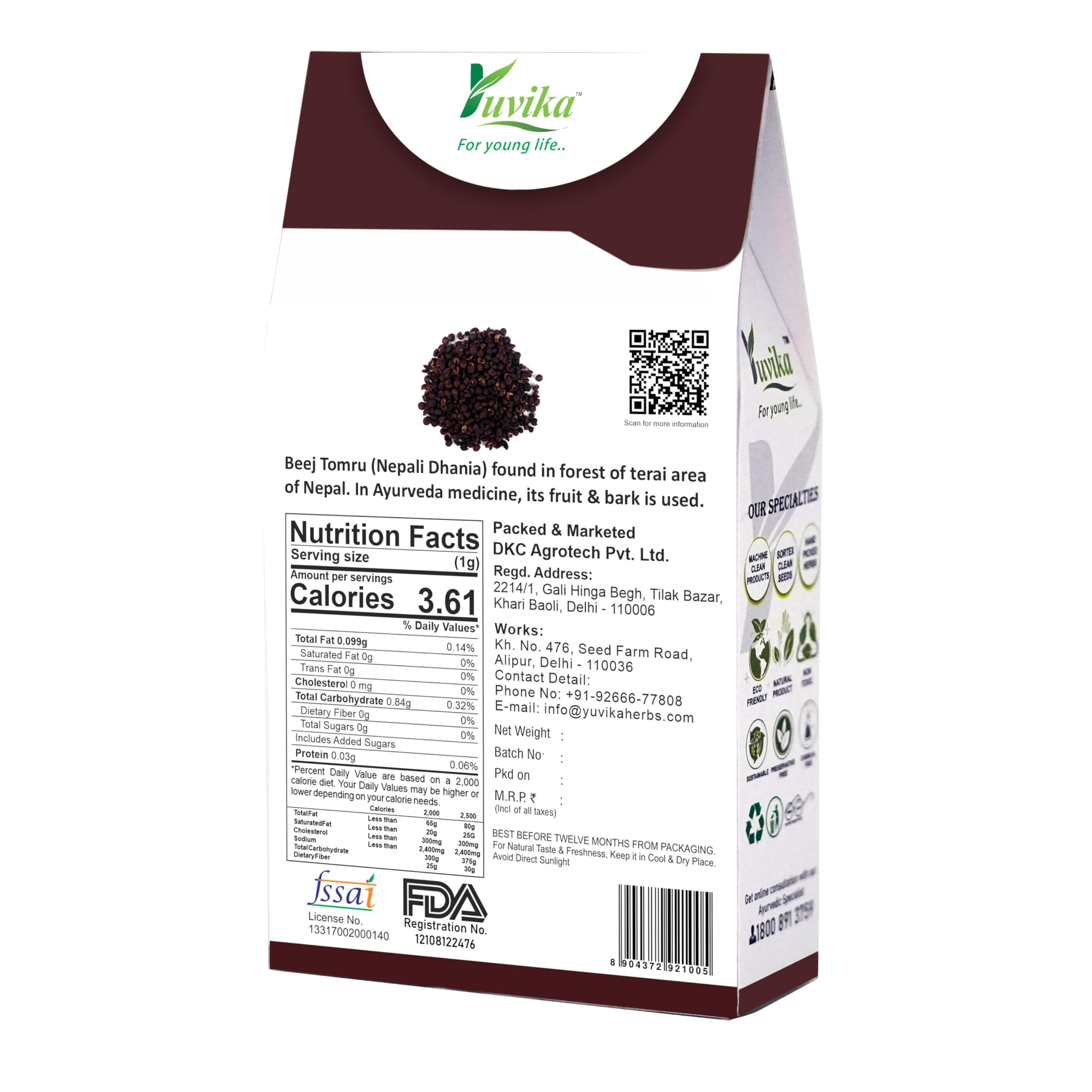 Yuvika Tomar Seeds - Nepali Dhania - Tomar Beej - Beej Tomru 100 Grams – view 3