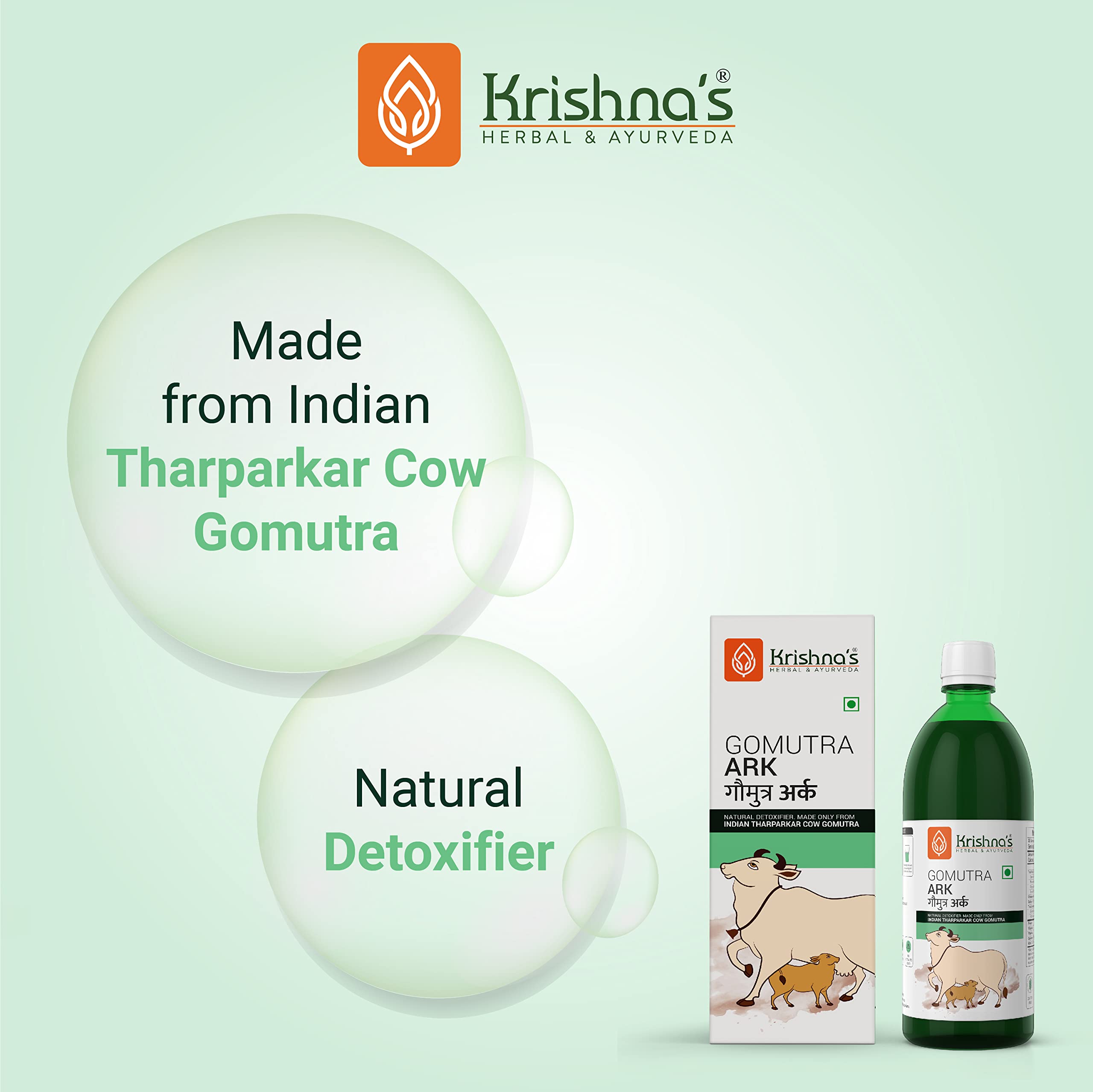 KRISHNA'S HERBAL & AYURVEDA Desi Cow Gomutra Ark 1000 Ml Liquid – view 2