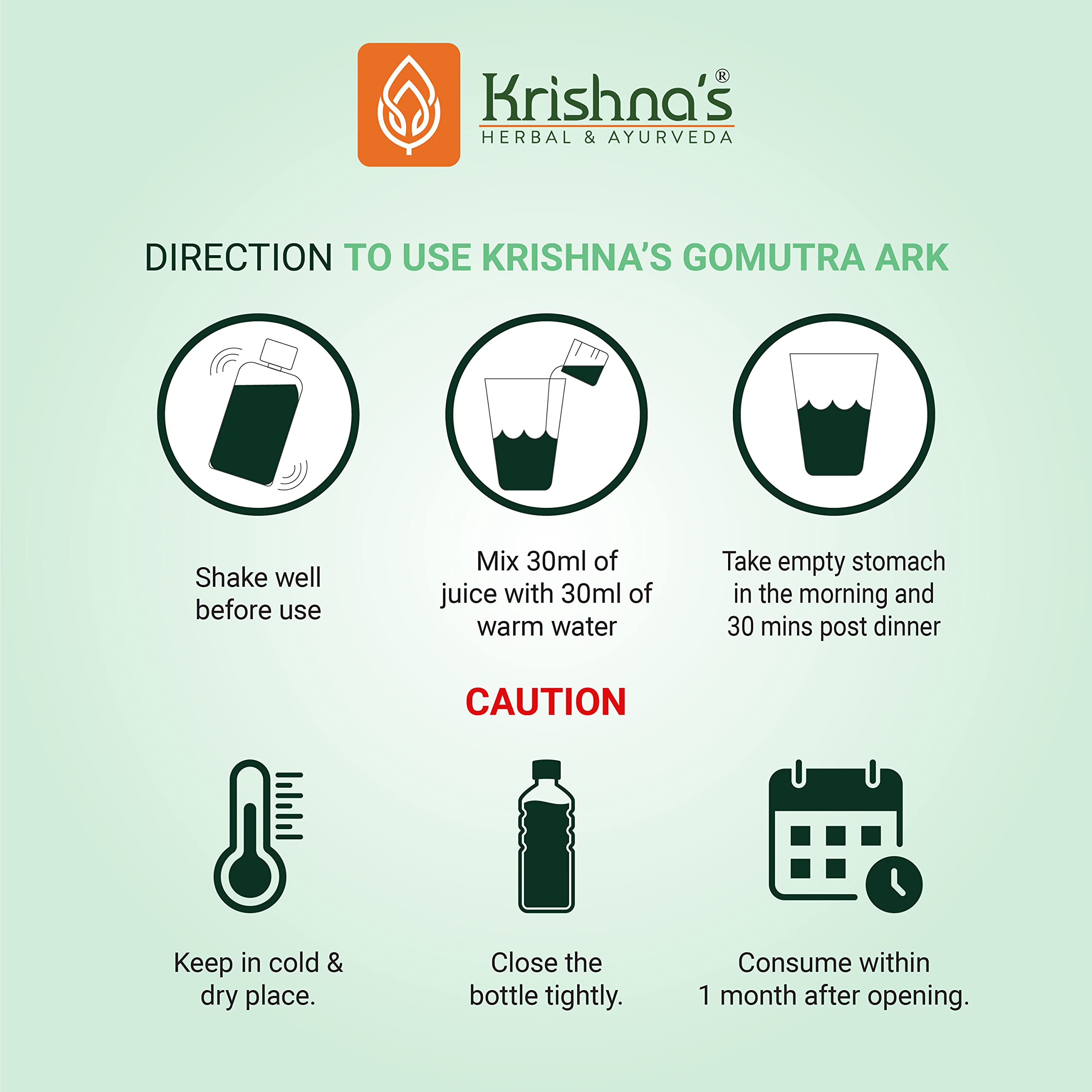 KRISHNA'S HERBAL & AYURVEDA Desi Cow Gomutra Ark 1000 Ml Liquid – view 4
