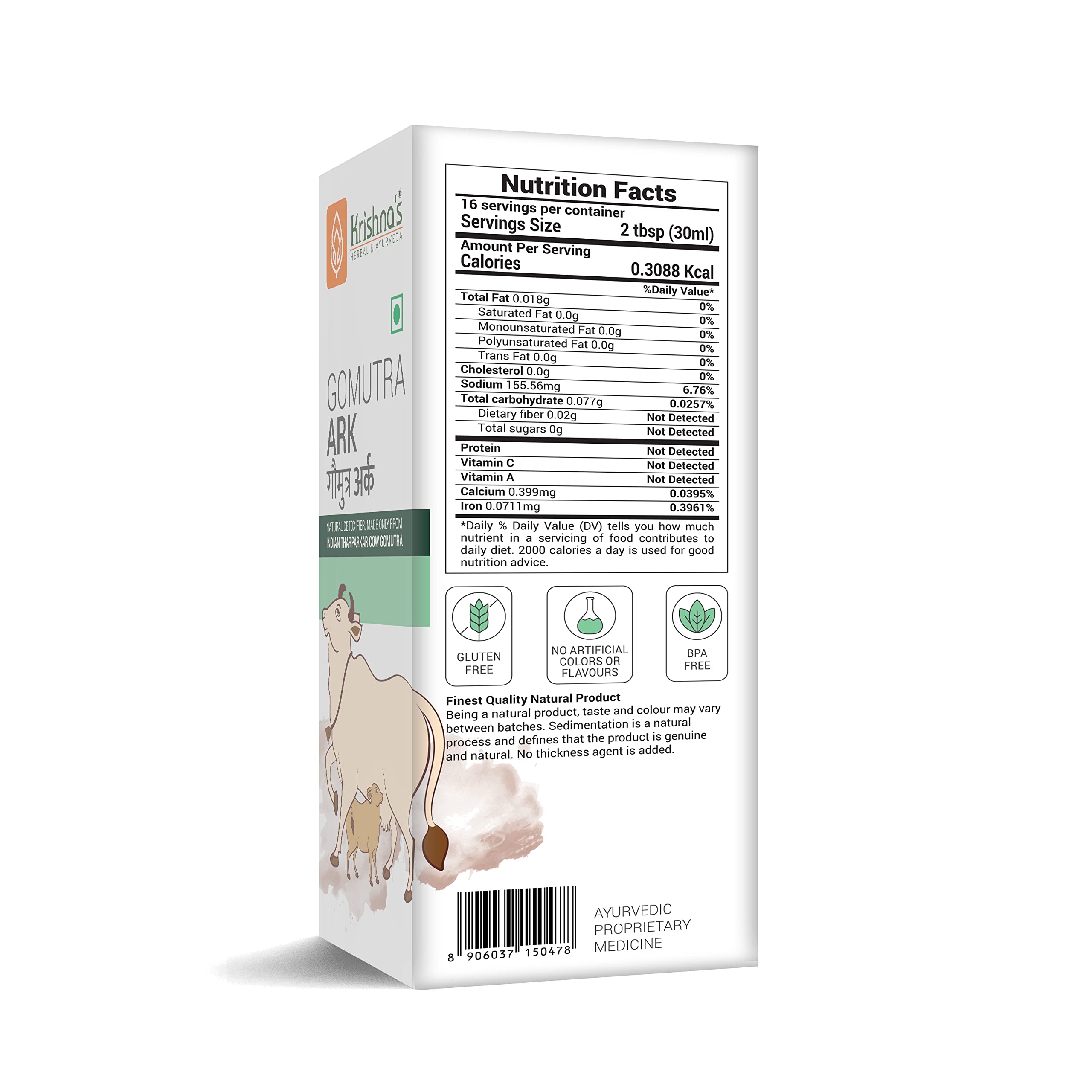 KRISHNA'S HERBAL & AYURVEDA Desi Cow Gomutra Ark 1000 Ml Liquid – view 8