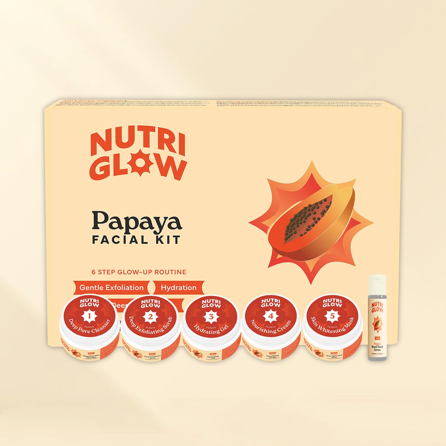 NutriGlow Papaya Fruit Facial Kit for Men, Women for Glowing Skin (250 gm + 10 ml) – view 3