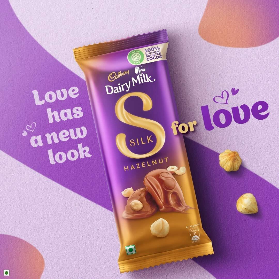 Cadbury Dairy Milk Silk Hazelnut 143 X 2 & Roast Almond 143G X 2 ,Pack Of 4 – view 3