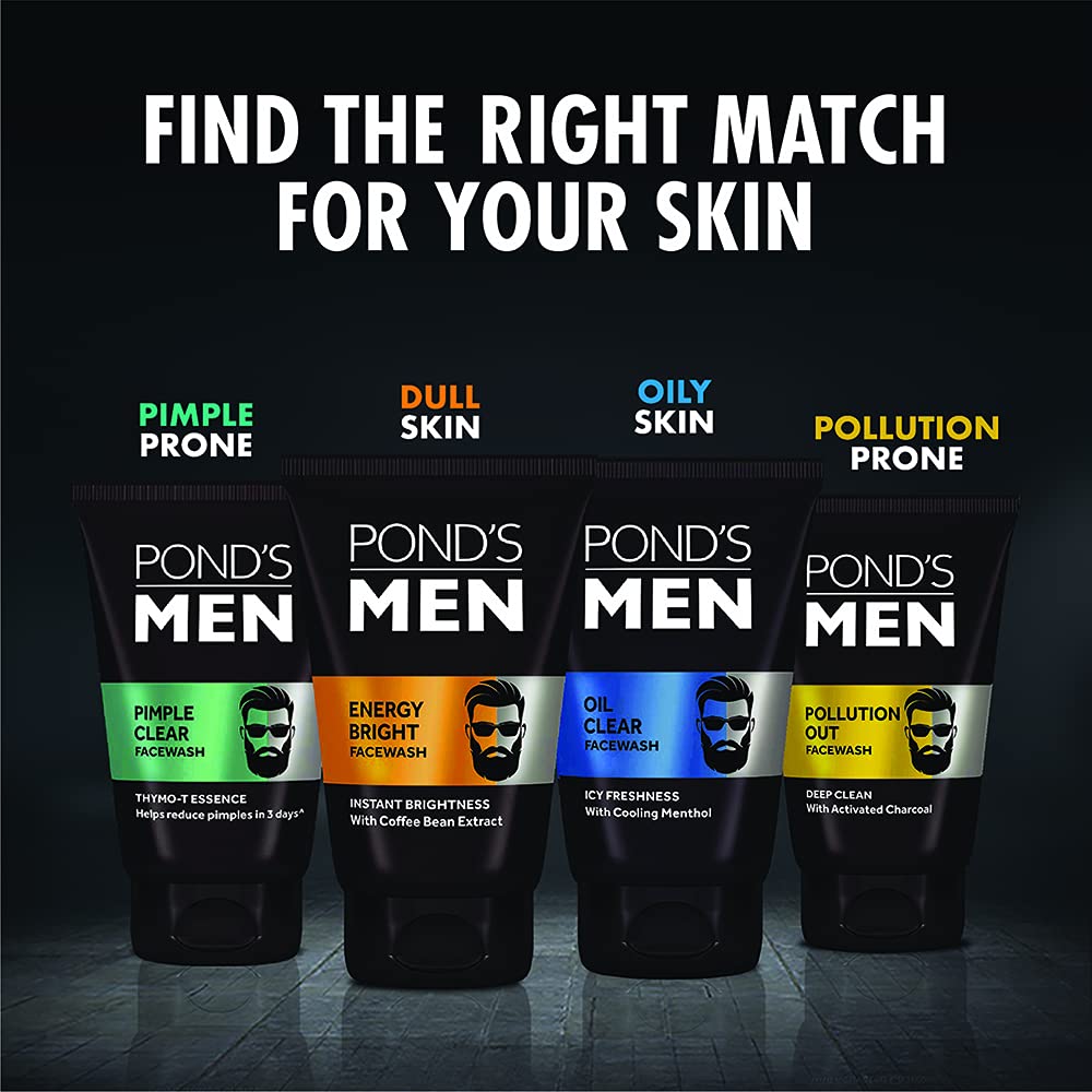 Pond's Men Pollution Out Activated Charcoal Deep Clean Facewash, 100 g – view 6
