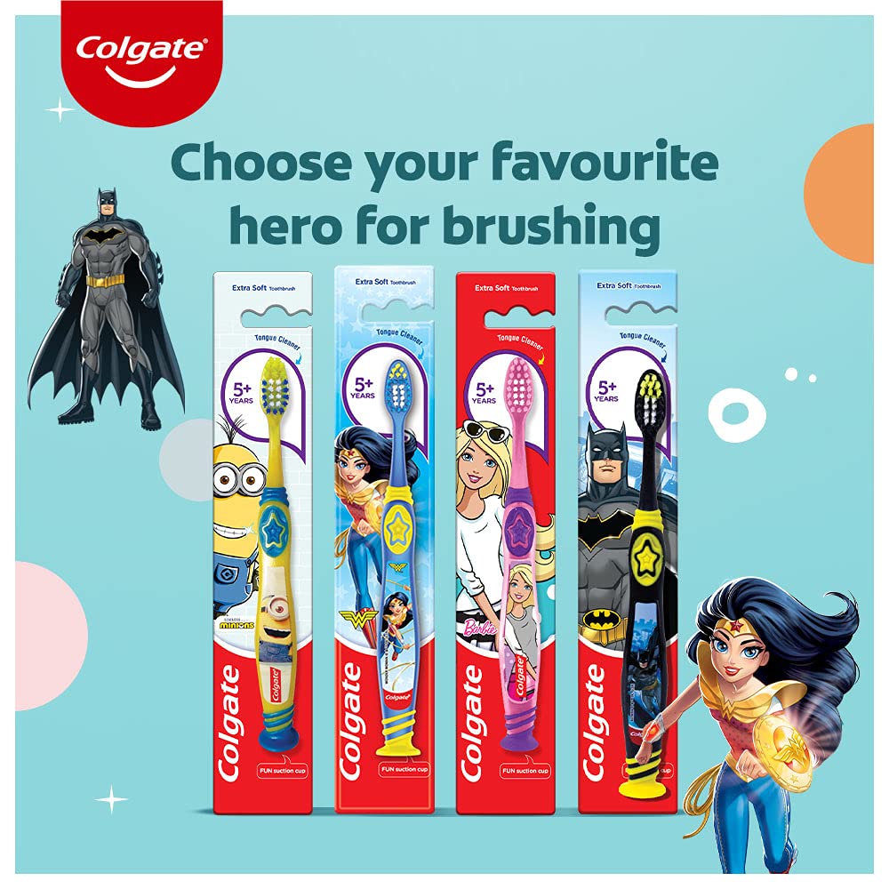 Colgate Kids Batman Manual Toothbrush for 5+ years, Pack of 3, Extra Soft Bristles with Tongue Cleaner,Multicolor – view 9