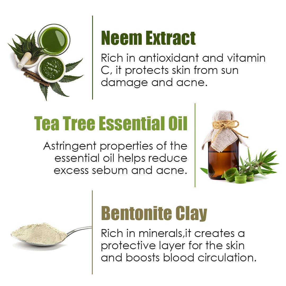 WOW Skin Science Anti-Acne Neem & Tea Tree Clay Face Mask for Refreshing & Refining Acne Prone Skin - For All Skin Types - No Parabens, Sulphate & Mineral Oil, 200 ml – view 5