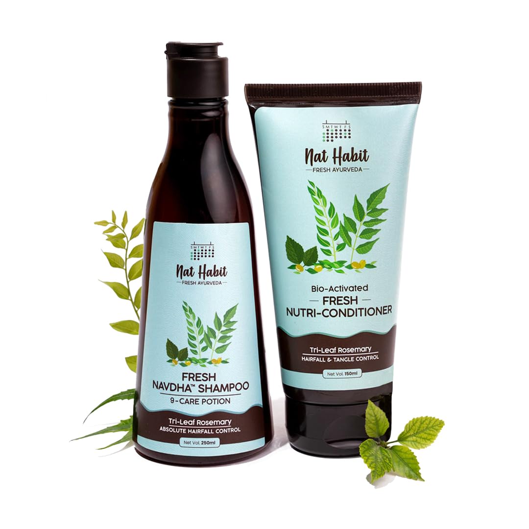 Herbal rosemary shampoo and conditioner set for dry frizzy hair