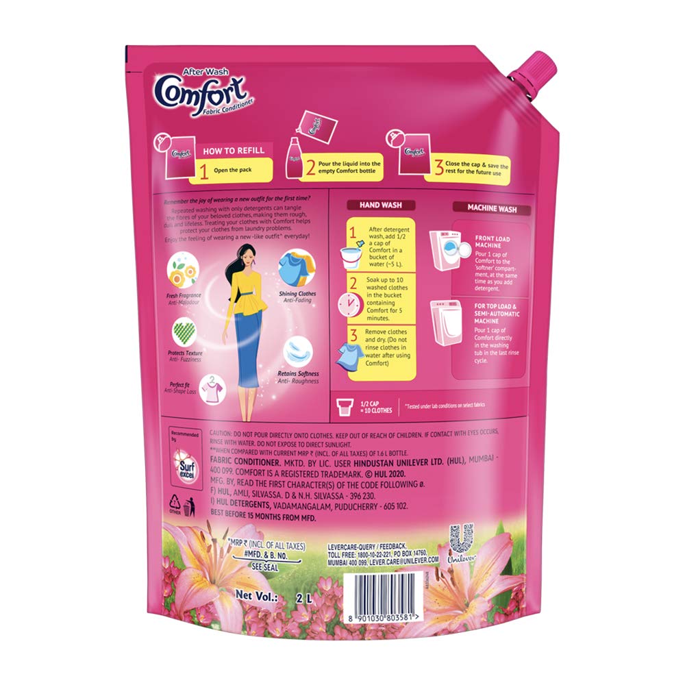 Comfort Lily Fresh Fabric Conditioner 2 L Refill Pack – view 3