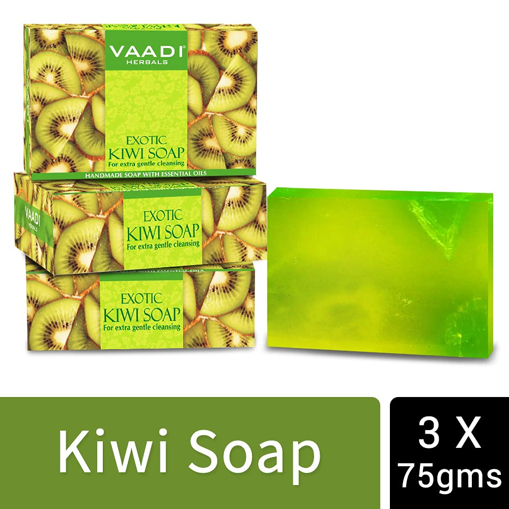 Vaadi Herbals Value Exotic Kiwi Soap with Green Apple Extract, 3 x 75g – view 2