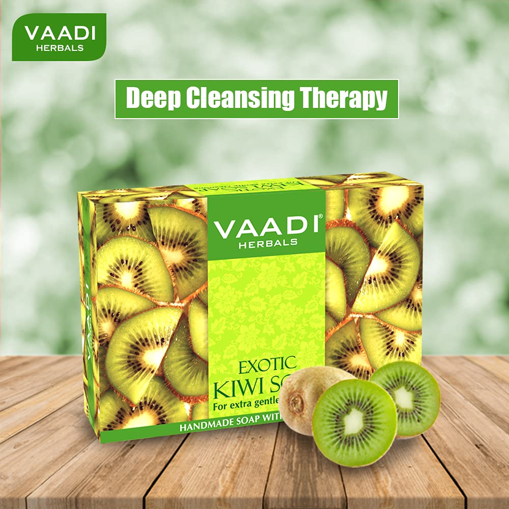 Vaadi Herbals Value Exotic Kiwi Soap with Green Apple Extract, 3 x 75g – view 4