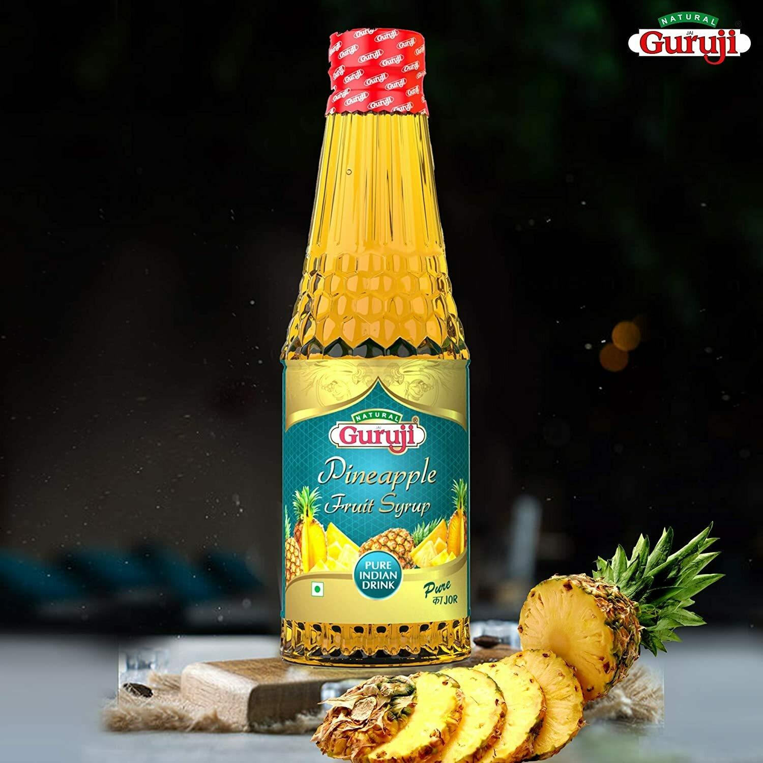 Natural Jai Guruji Pinepple & Masala Shikanji Fruit Syrup Each 750Ml (Pack Of 2) – view 2