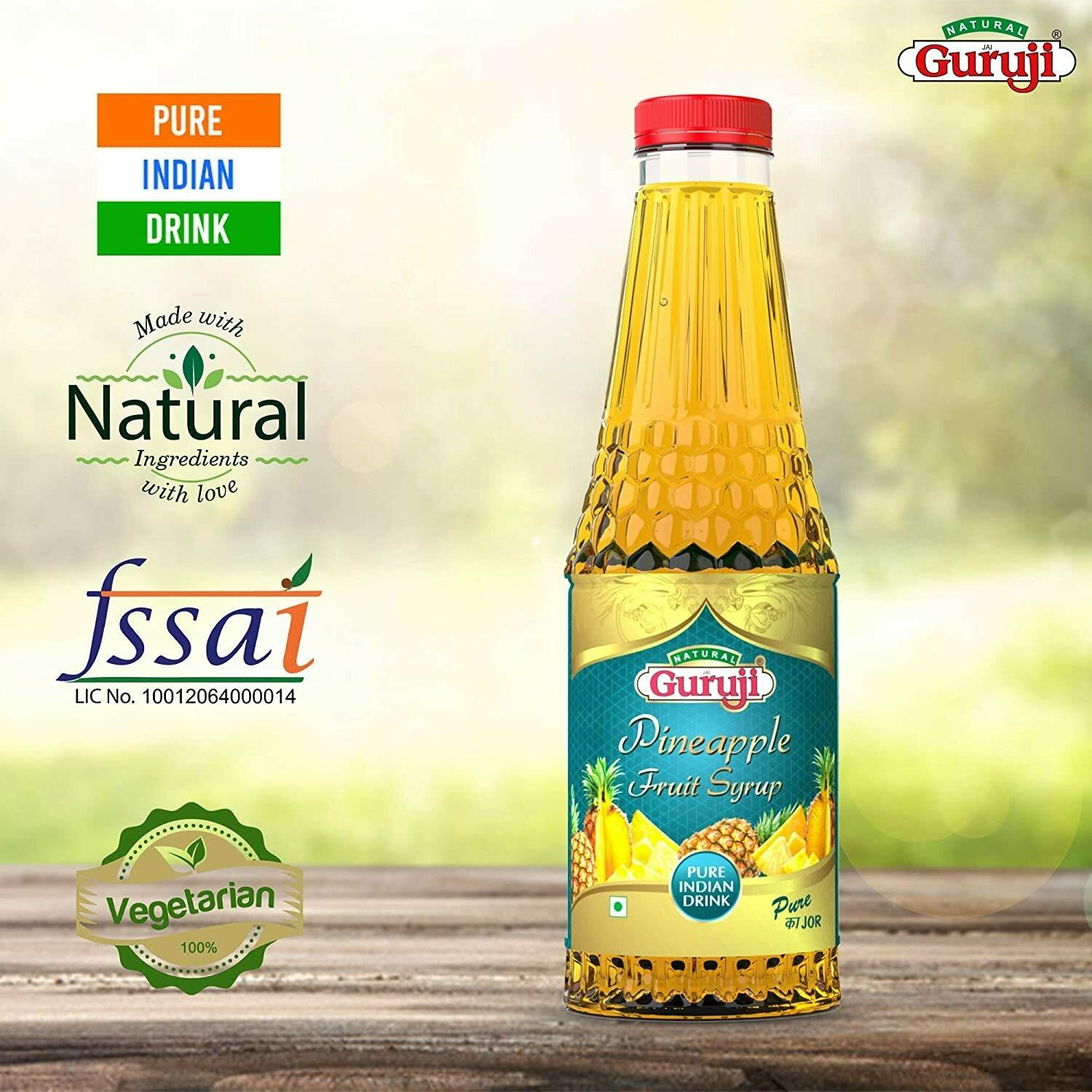 Natural Jai Guruji Pinepple & Masala Shikanji Fruit Syrup Each 750Ml (Pack Of 2) – view 5