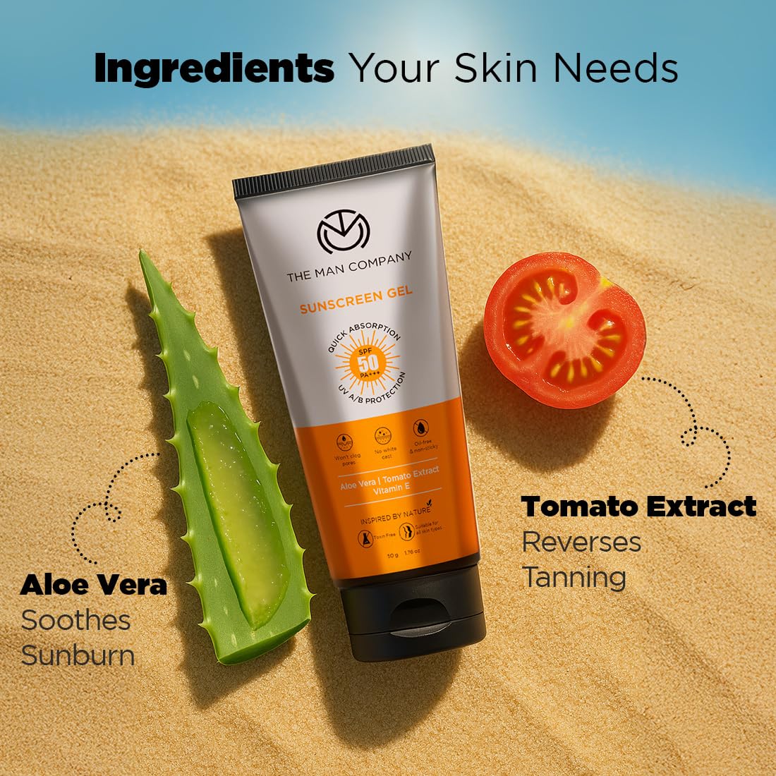 The Man Company Oil-Free Sunscreen SPF50 PA+++ For Men- 50gm – view 4