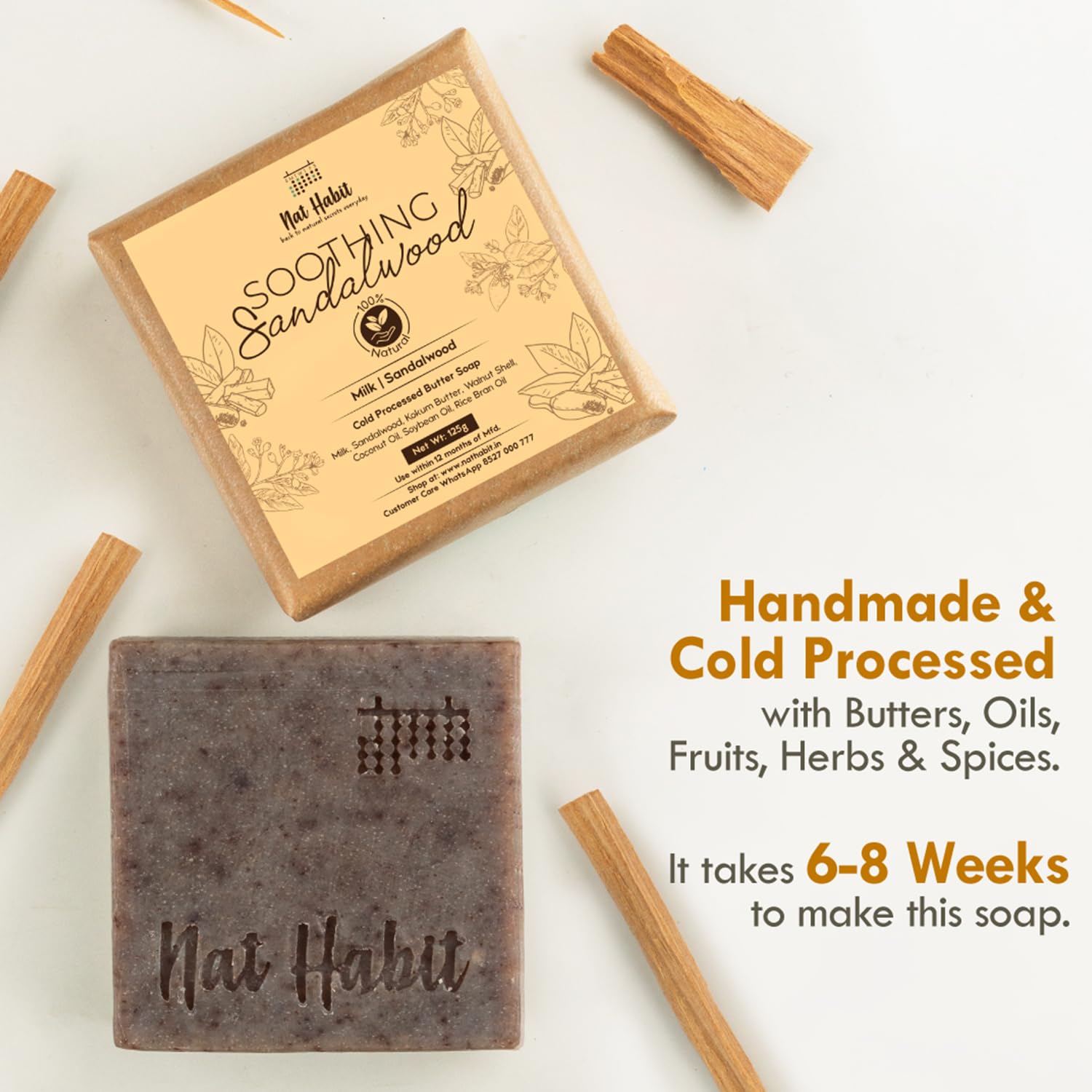 Nat Habit Sandalwood De-Tan Soap – view 2