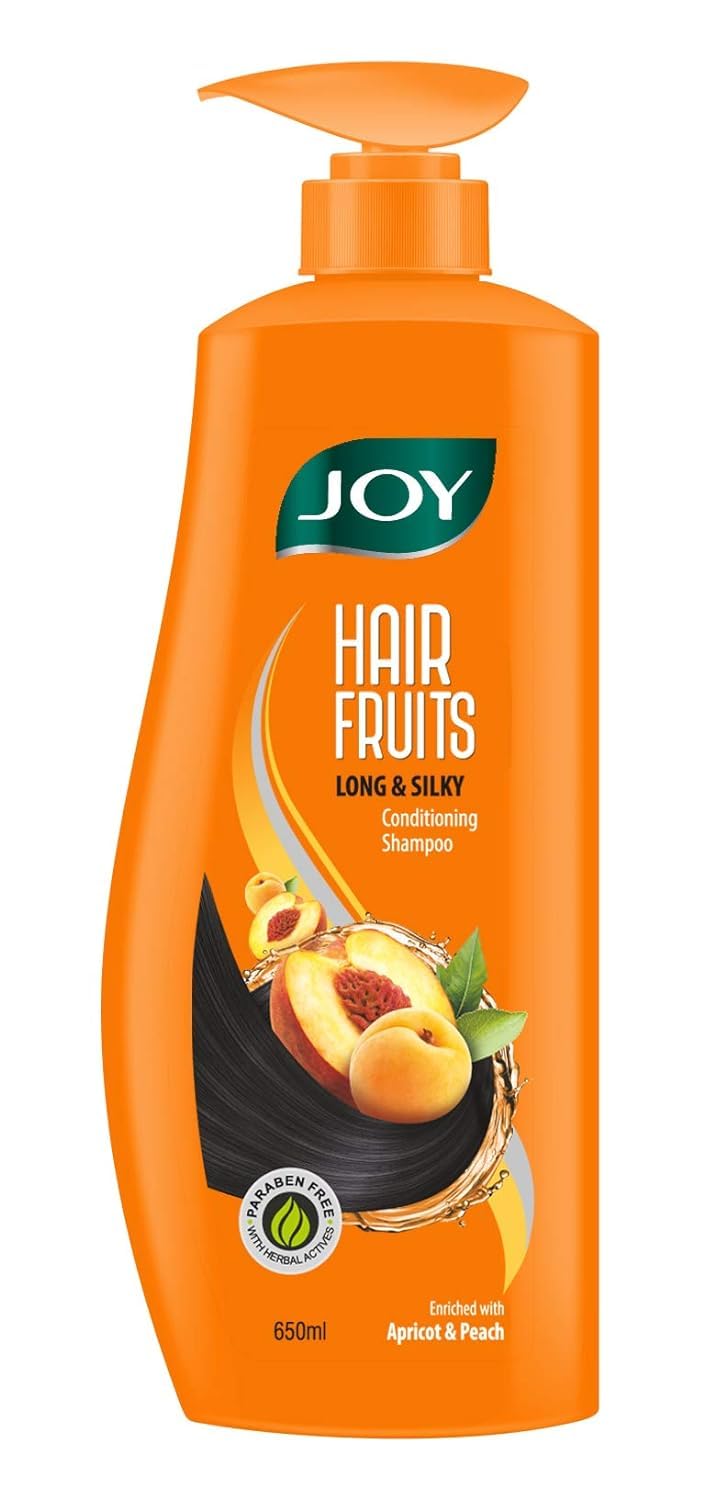 Joy Hair Fruits Long & Silky shampoo bottle, 650 ml