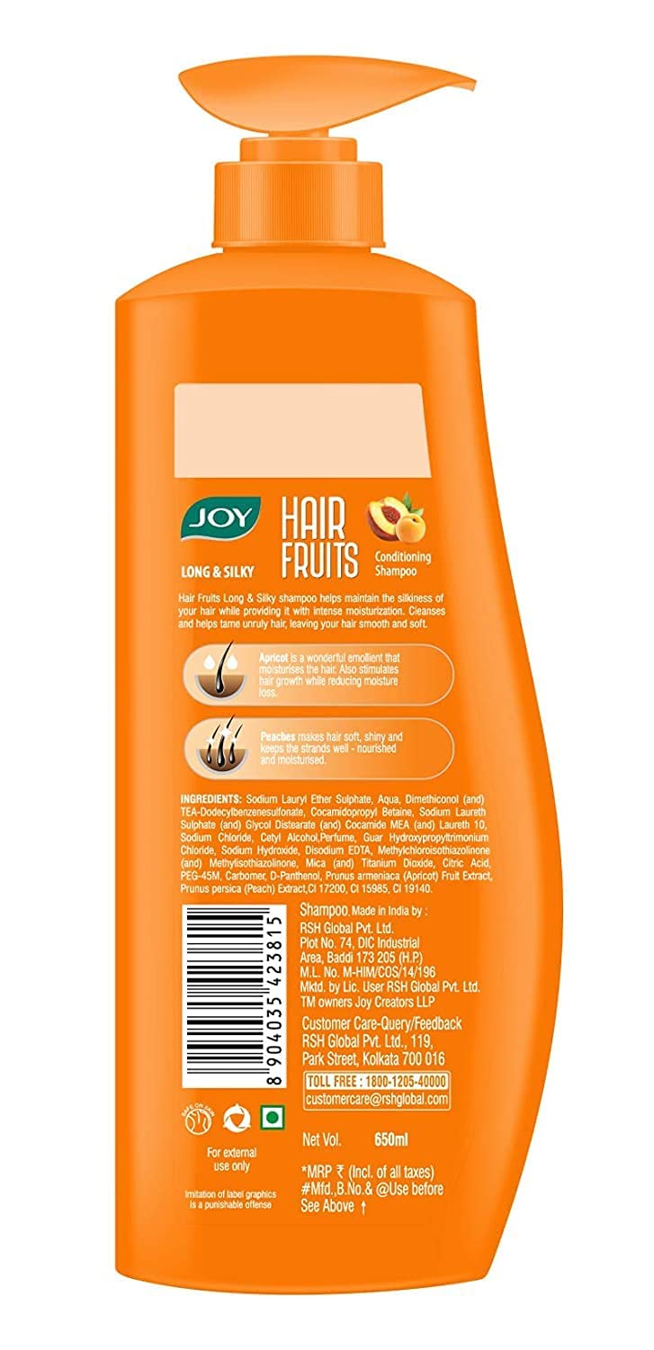 Joy Hair Fruits Long & Silky Conditioning Shampoo Enriched with Apricot & Peach, 650 ml – view 2