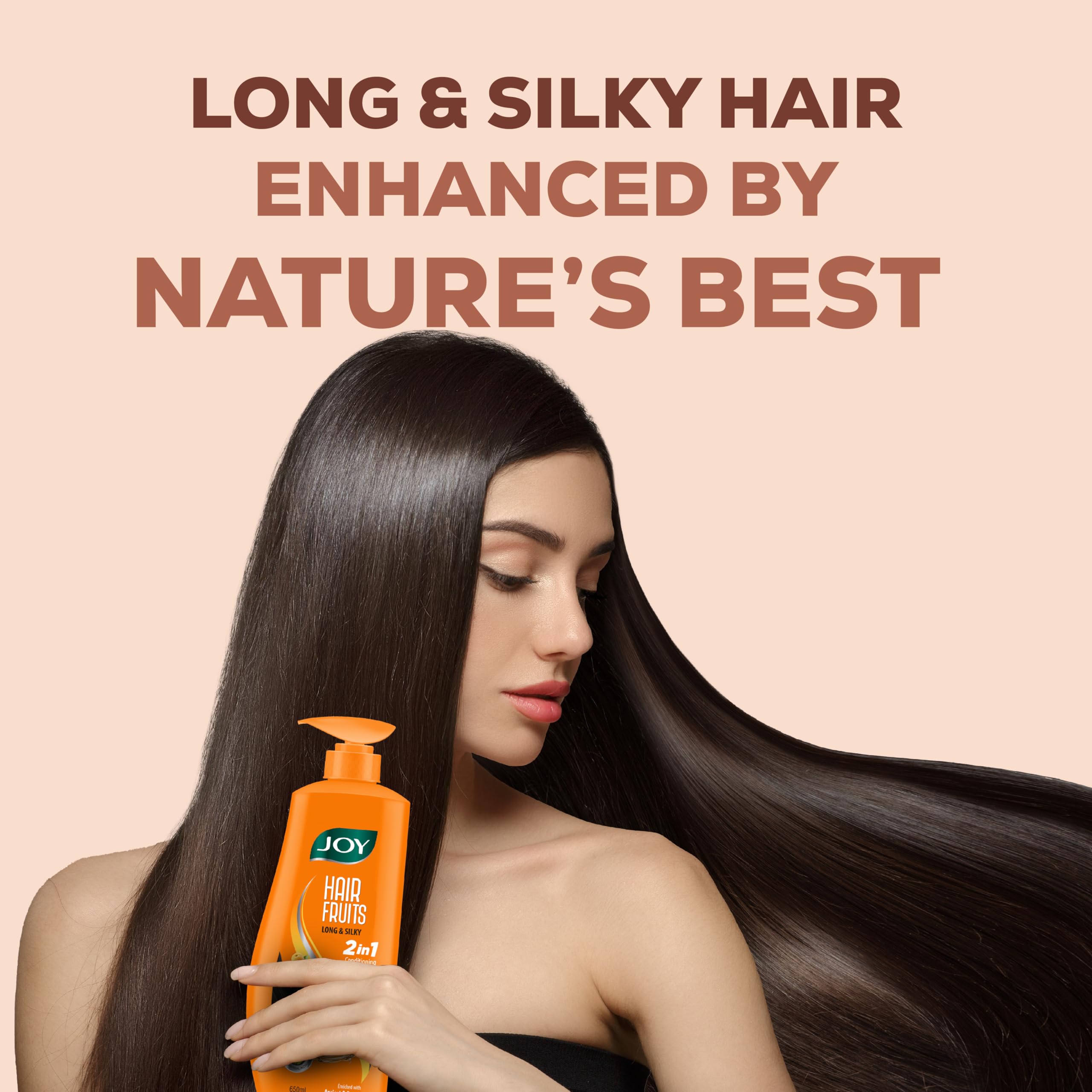 Joy Hair Fruits Long & Silky Conditioning Shampoo Enriched with Apricot & Peach, 650 ml – view 3