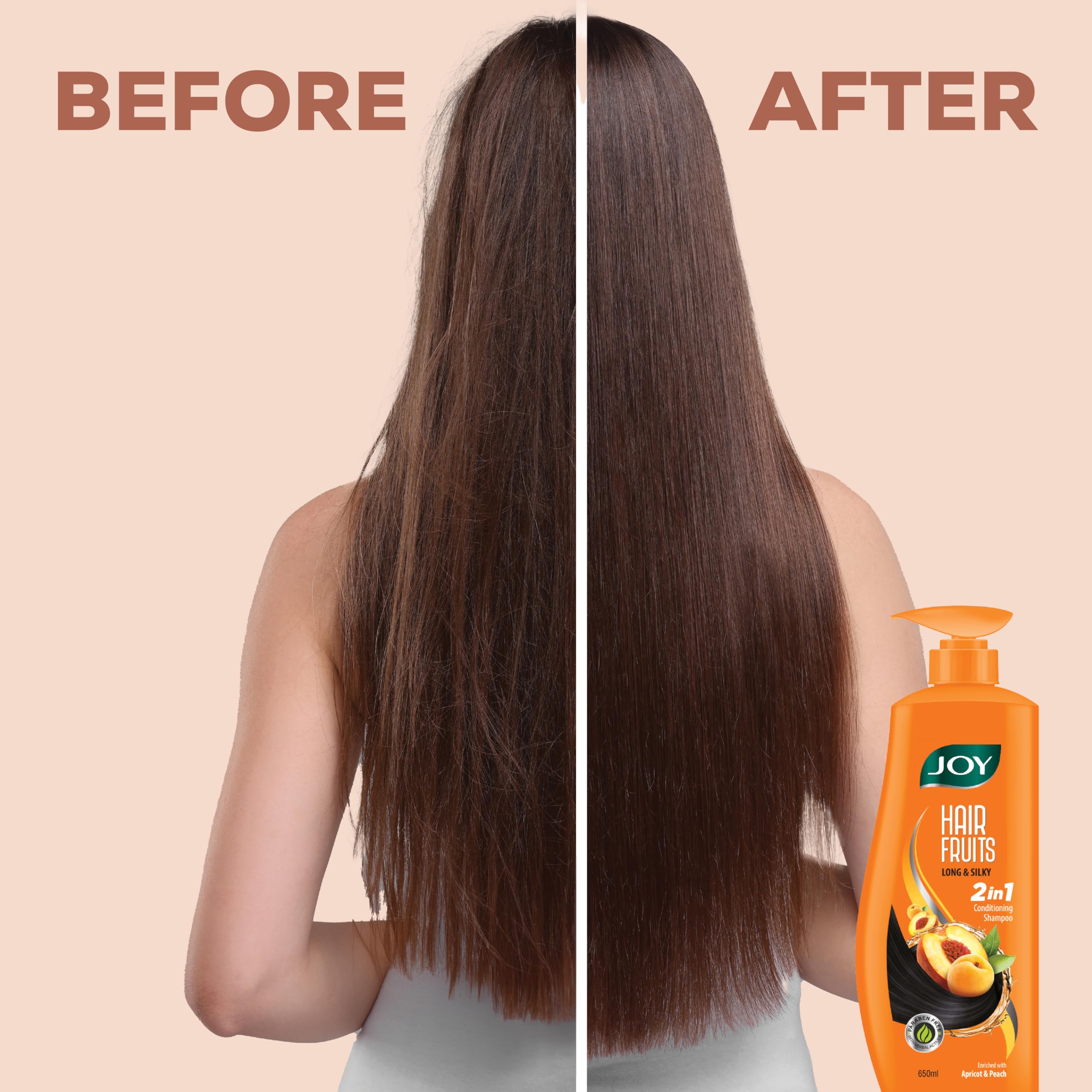 Joy Hair Fruits Long & Silky Conditioning Shampoo Enriched with Apricot & Peach, 650 ml – view 7
